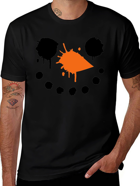 Snowman Splatter Graphic T-Shirt - Black