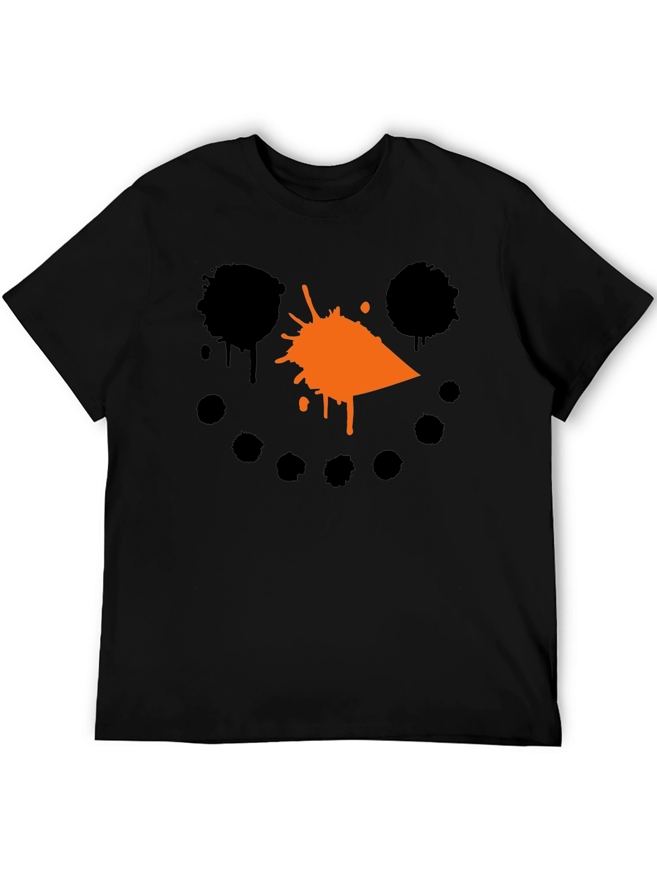 Snowman Splatter Graphic T-Shirt - Black