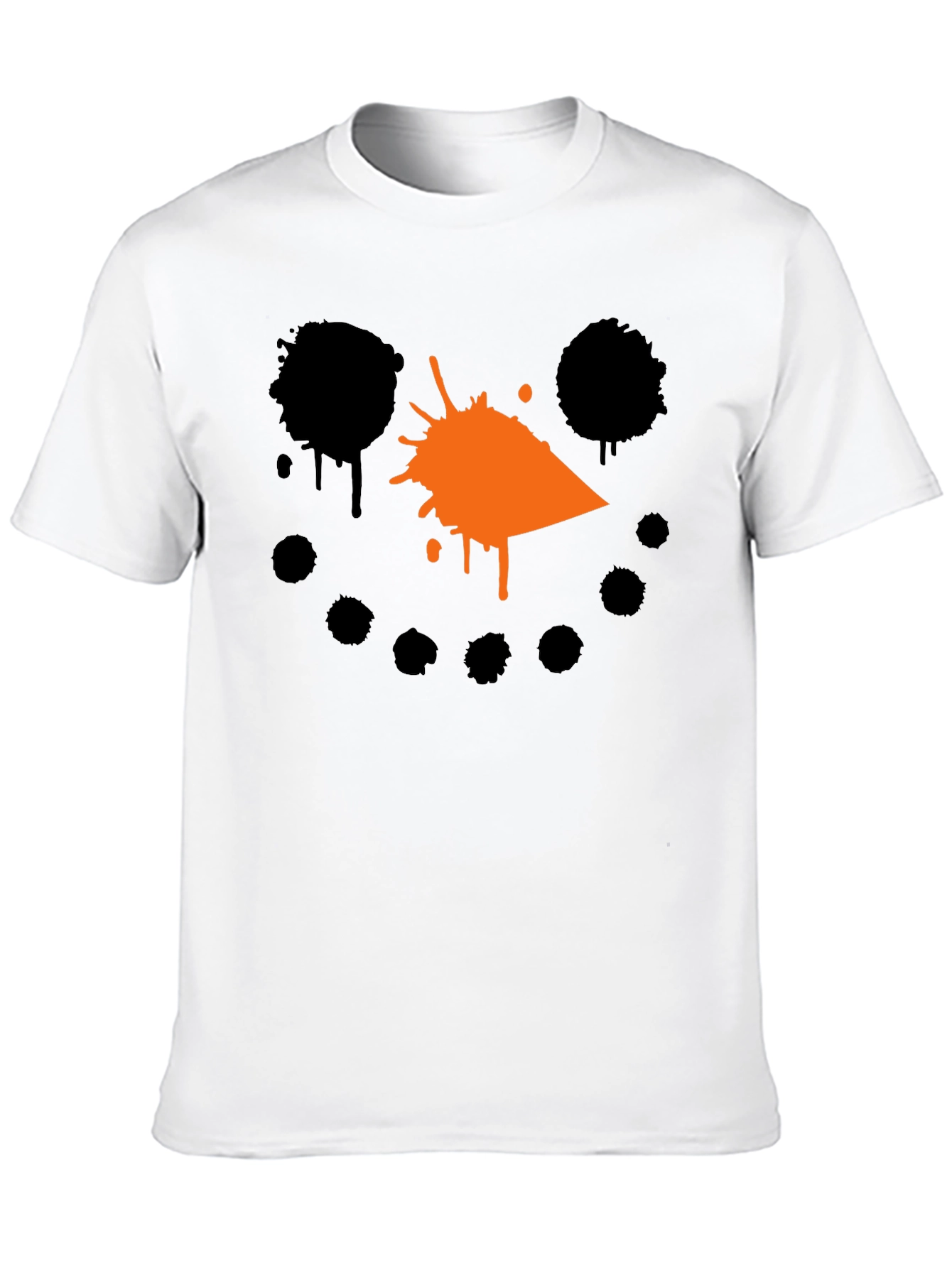 Snowman Splatter Graphic T-Shirt - Black