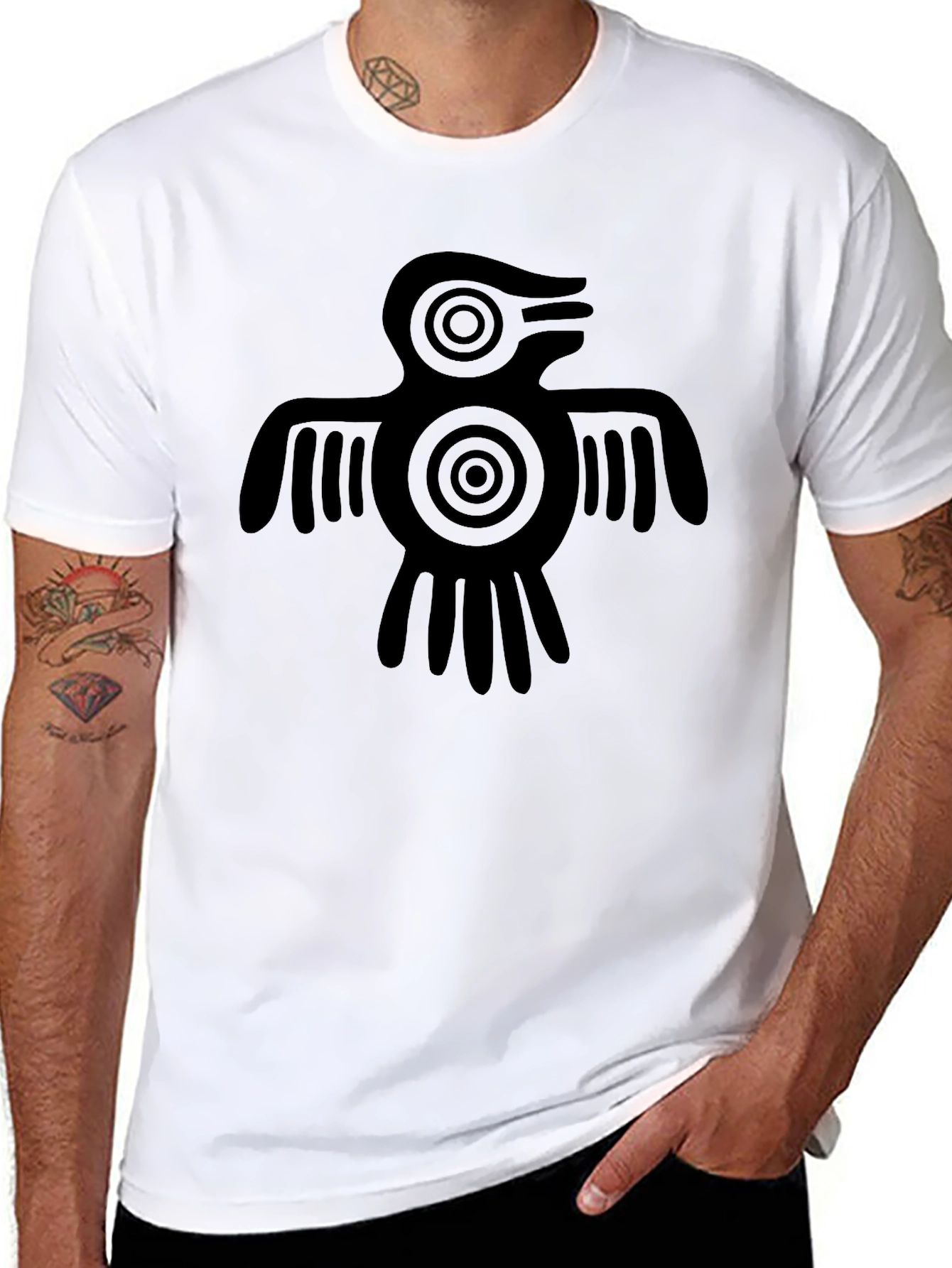 Aztec Bird Graphic Tee - Black T-Shirt