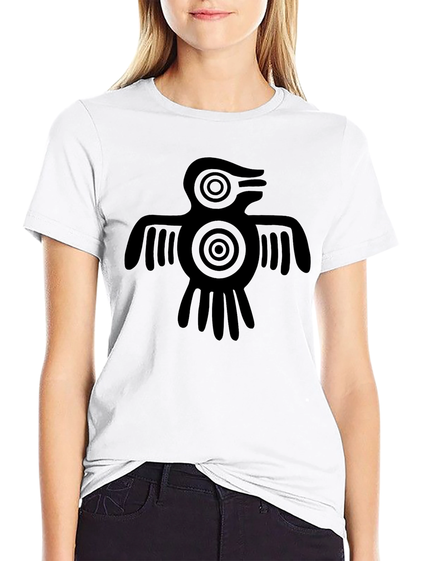 Aztec Bird Graphic Tee - Black T-Shirt