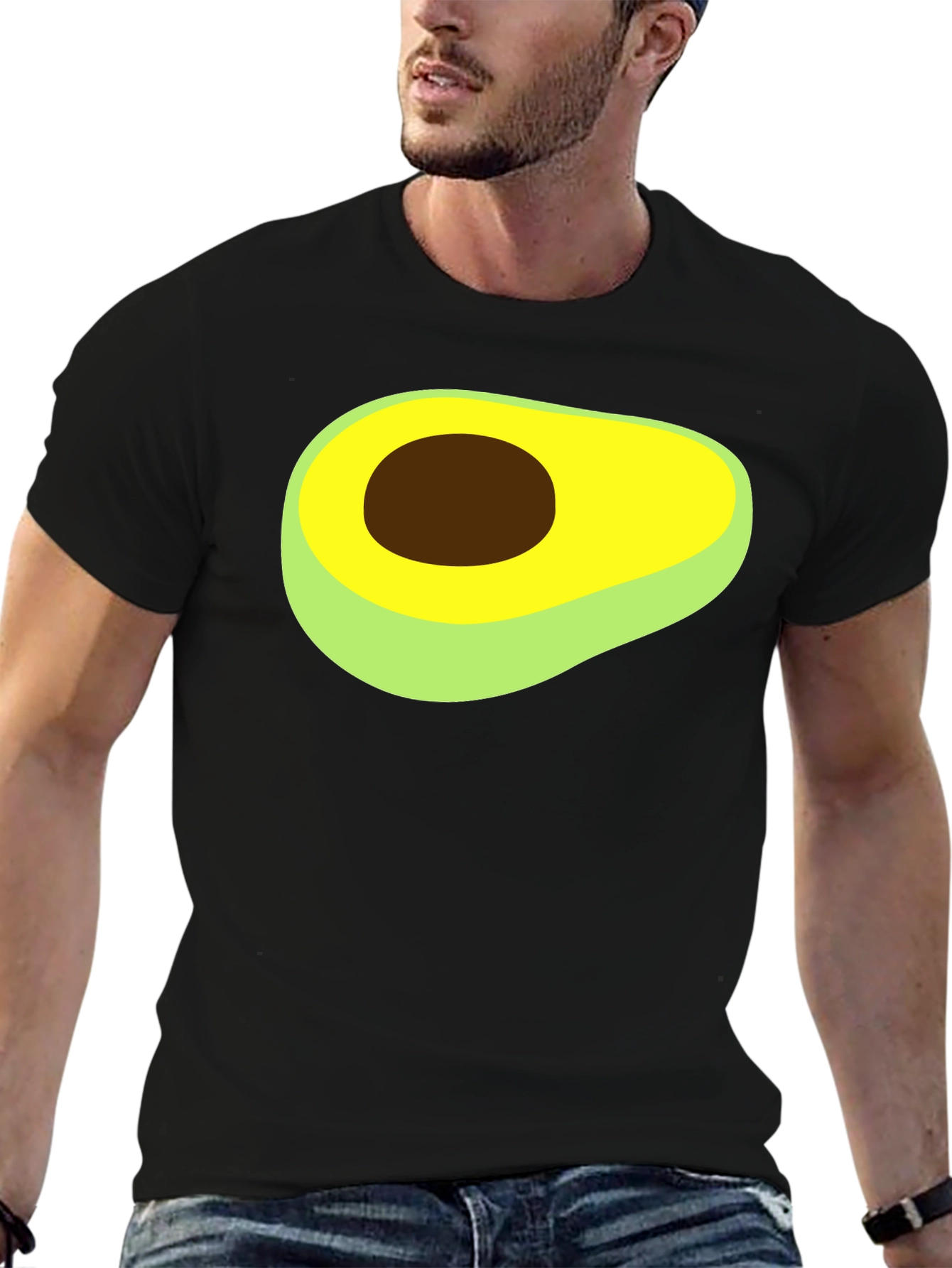 Avocado Graphic Tee - Black Cotton Comfort