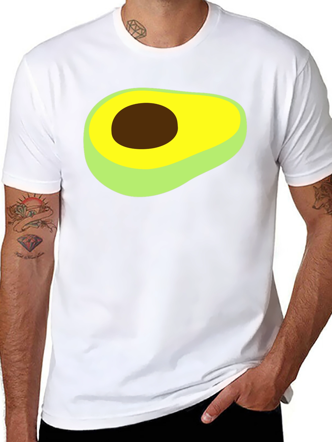 Avocado Graphic Tee - Black Cotton Comfort