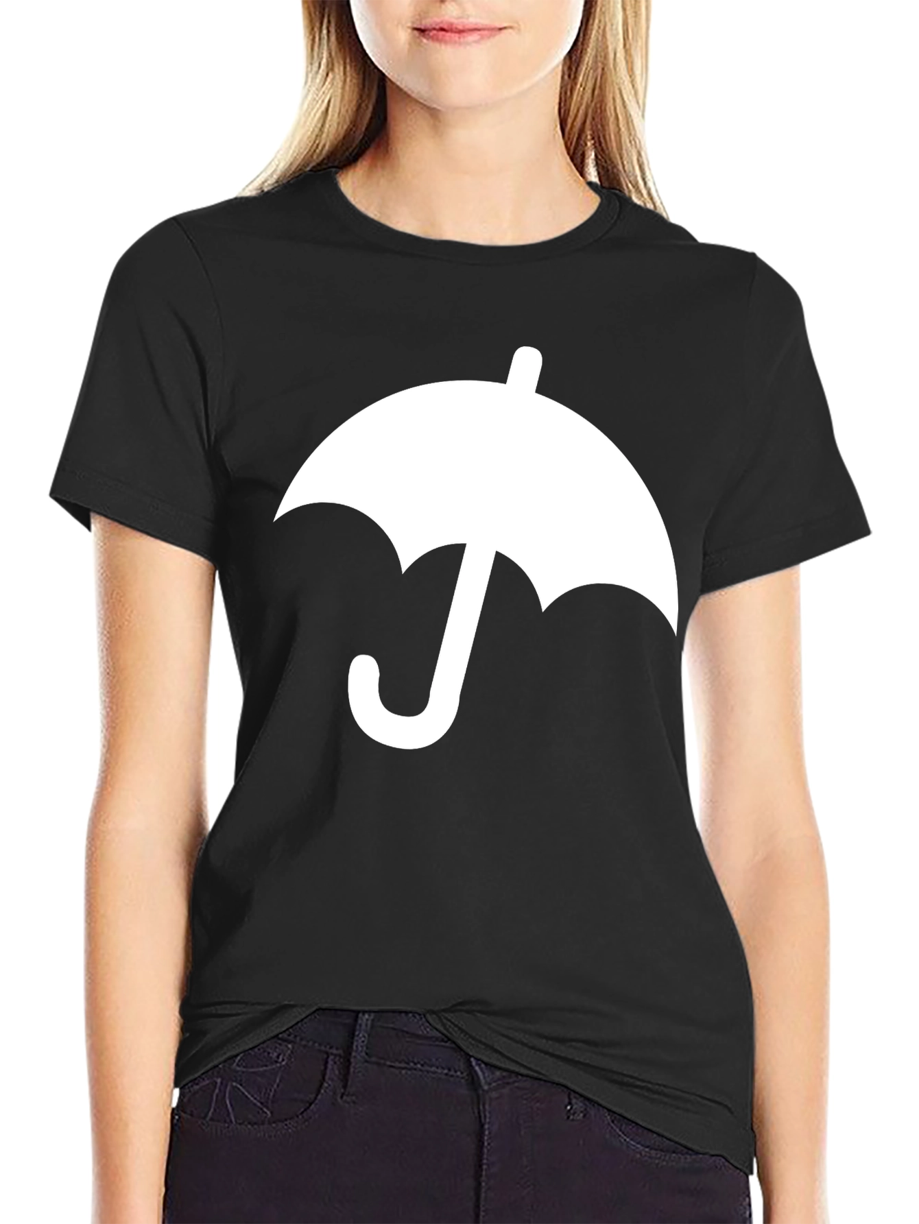 Umbrella Graphic Tee - Classic Black Cotton T-Shirt