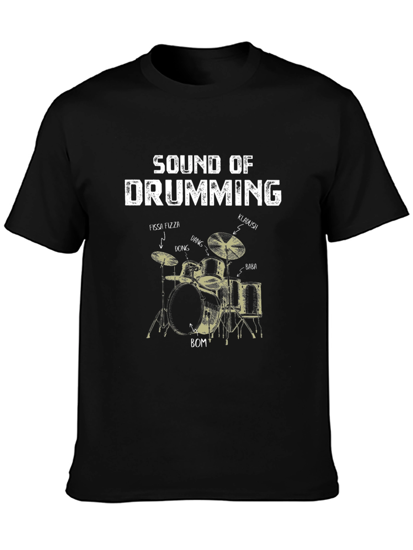 Sound of Drumming Black T-Shirt for Music Lovers
