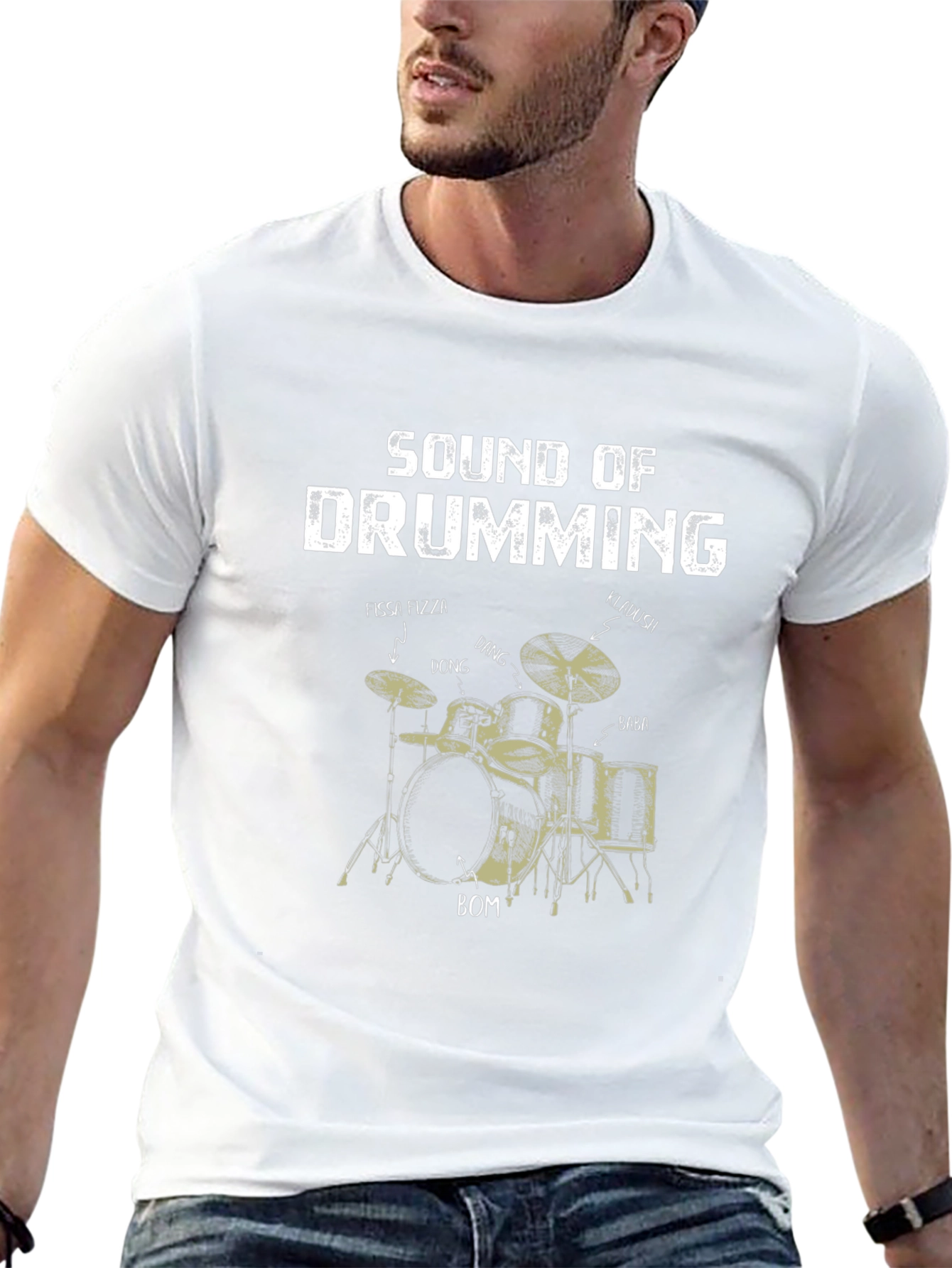 Sound of Drumming Black T-Shirt for Music Lovers