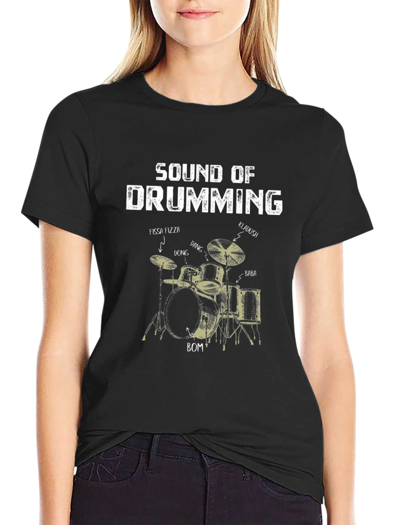 Sound of Drumming Black T-Shirt for Music Lovers