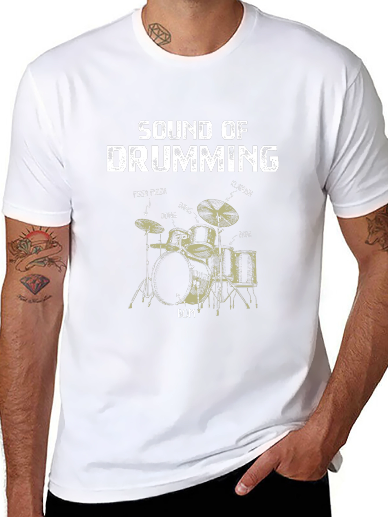Sound of Drumming Black T-Shirt for Music Lovers