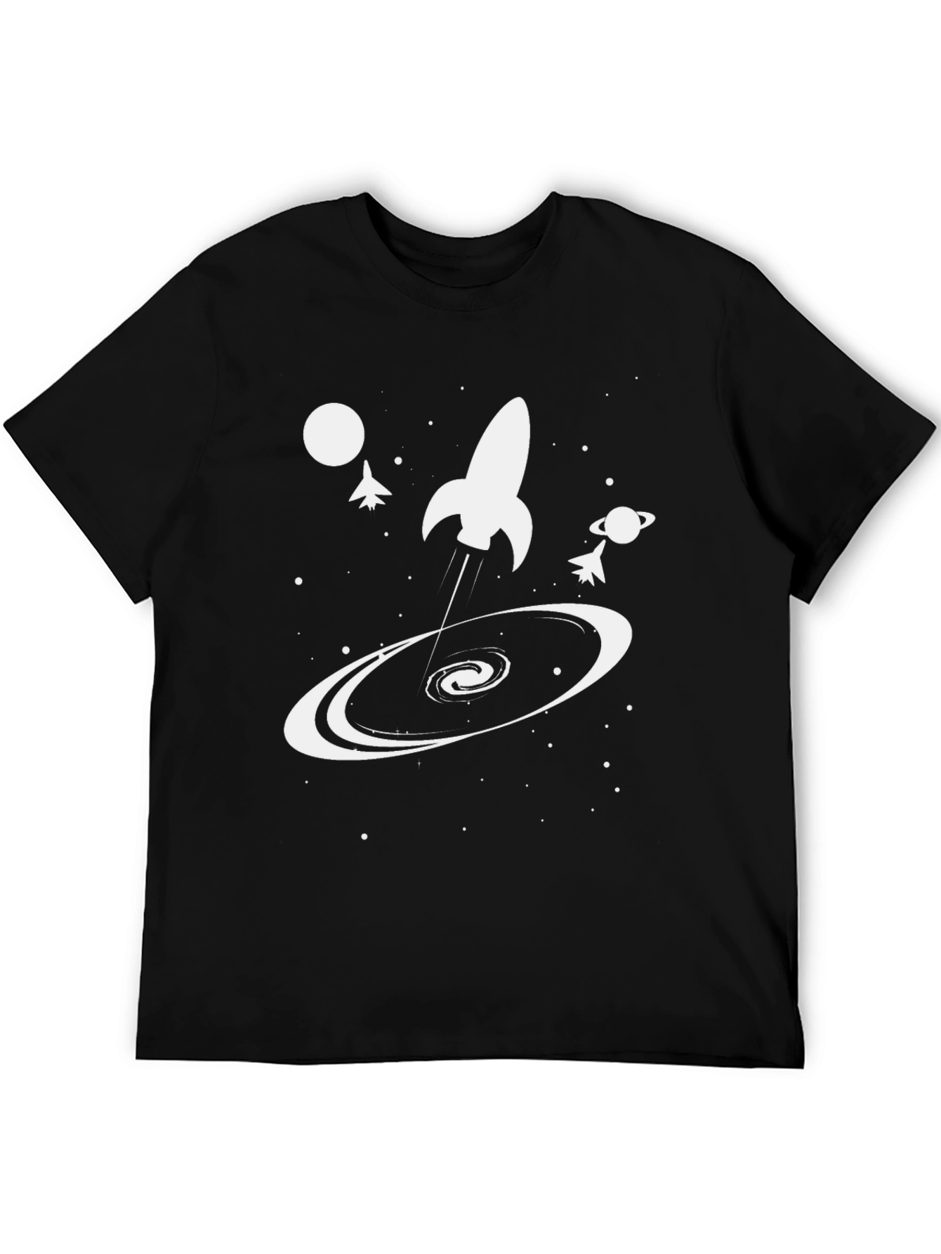Space Rocket Black T-Shirt