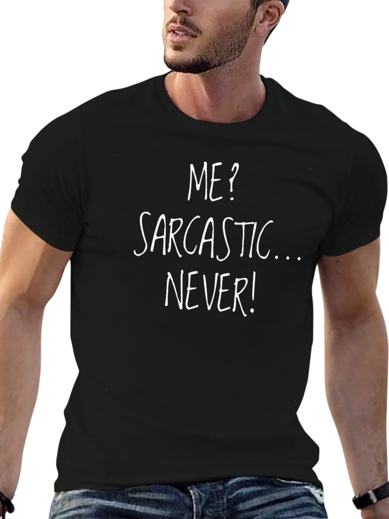Sarcastic Never! Graphic Tee - Funny Statement T-Shirt