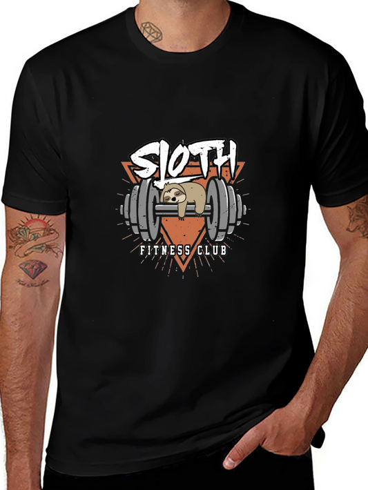 Sloth Fitness Club Black T-Shirt - Gym Humor