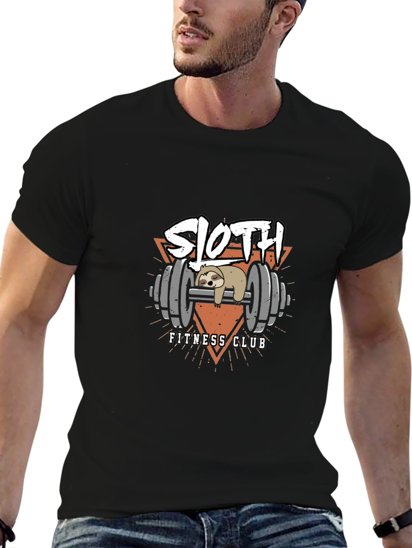 Sloth Fitness Club Black T-Shirt - Gym Humor