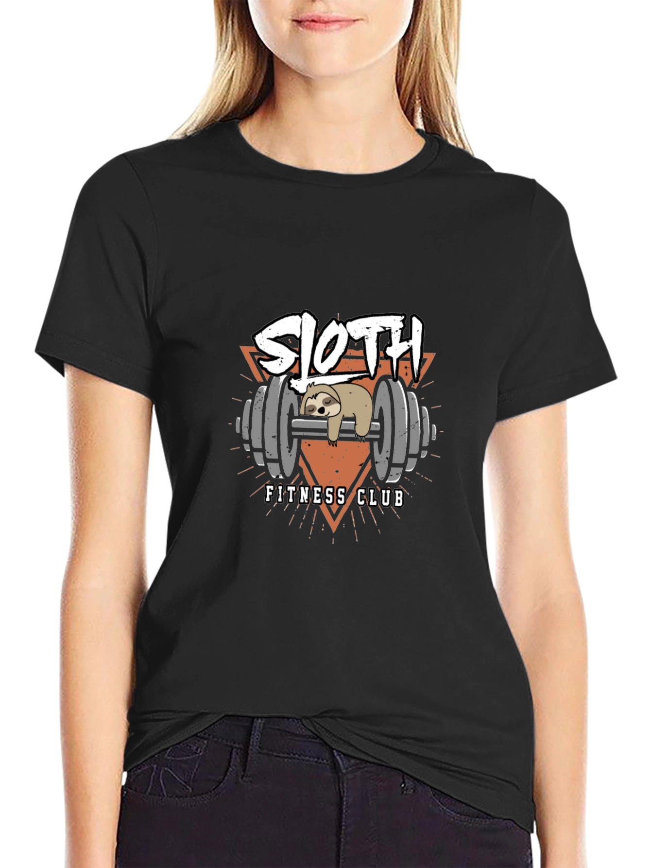 Sloth Fitness Club Black T-Shirt - Gym Humor