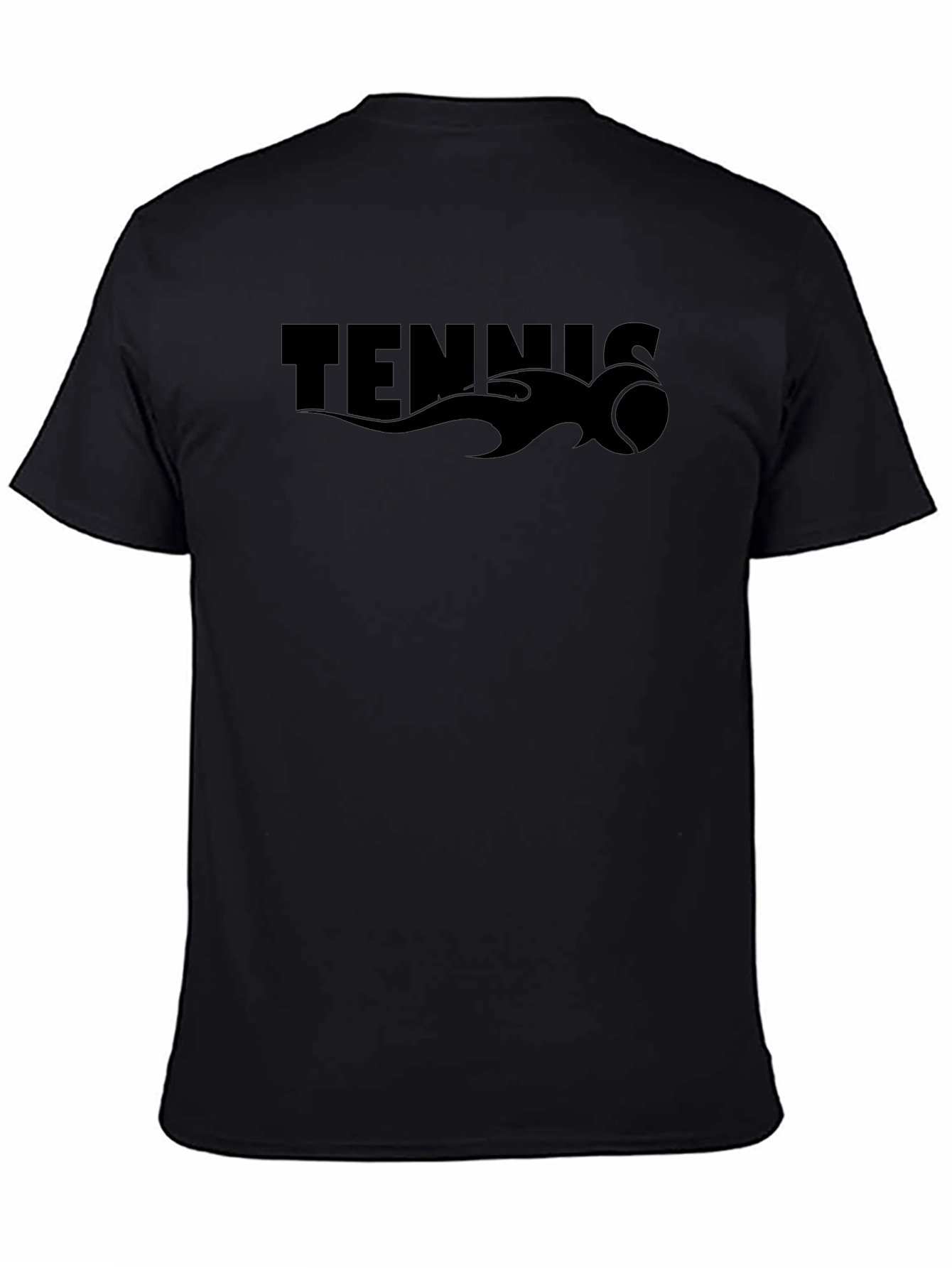 Black Tennis Flame Graphic T-Shirt