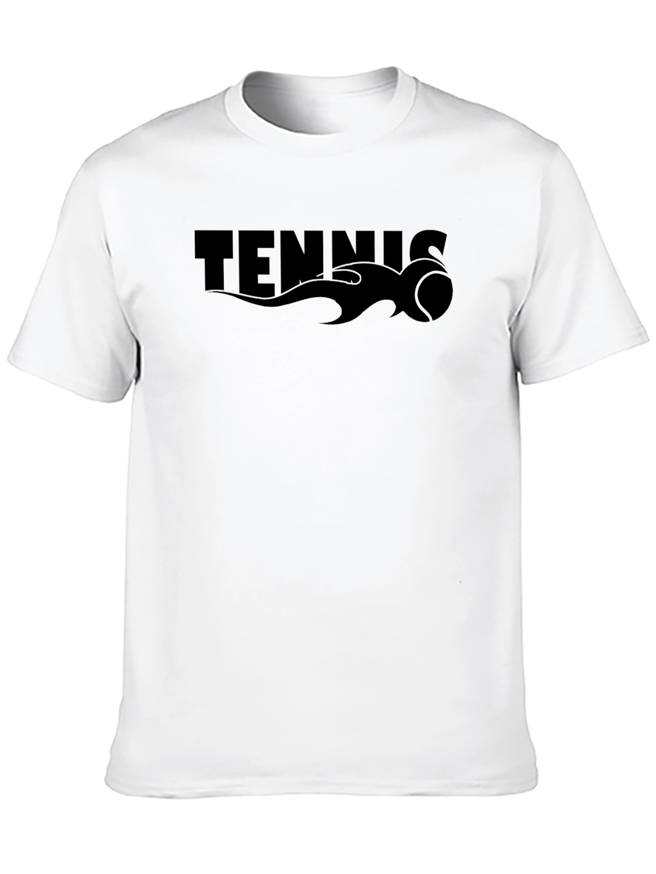 Black Tennis Flame Graphic T-Shirt