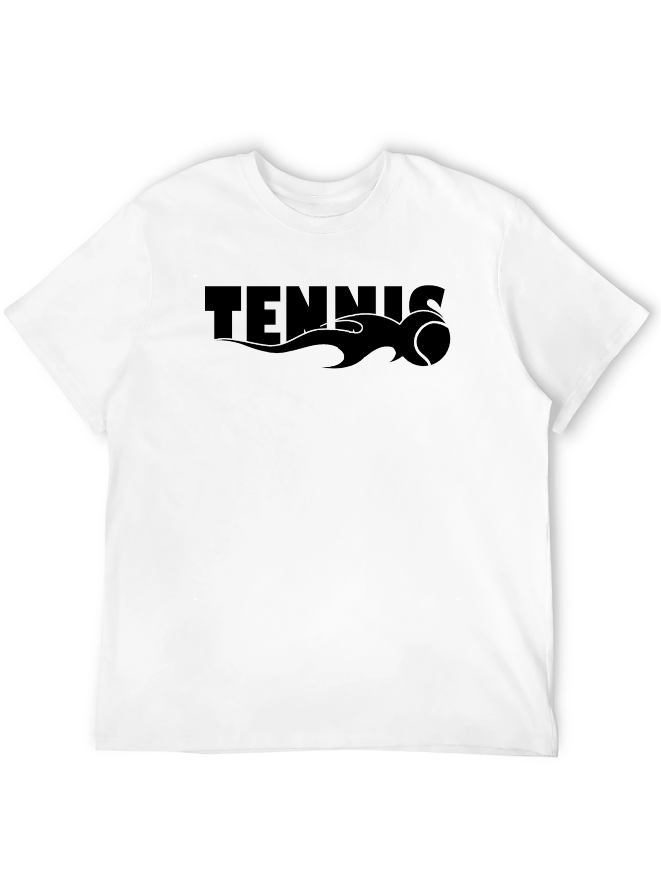 Black Tennis Flame Graphic T-Shirt