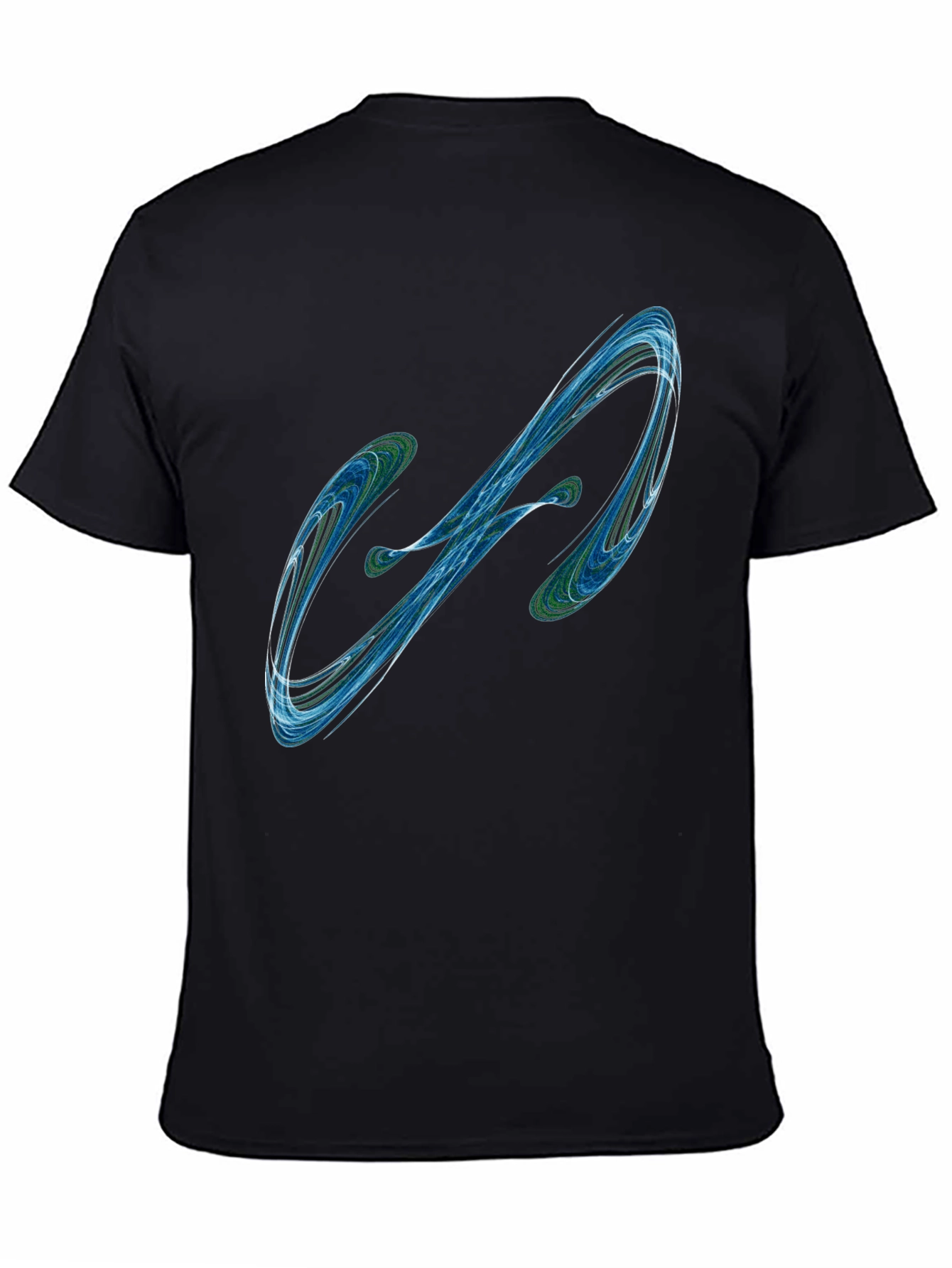 Abstract Swirl Graphic Mens Black T-Shirt