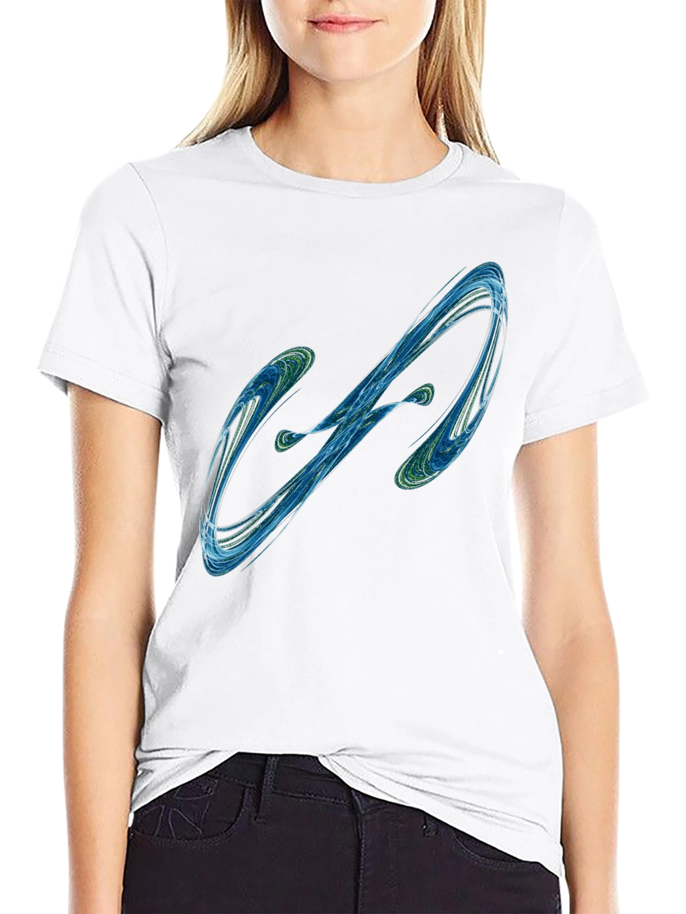 Abstract Swirl Graphic Mens Black T-Shirt