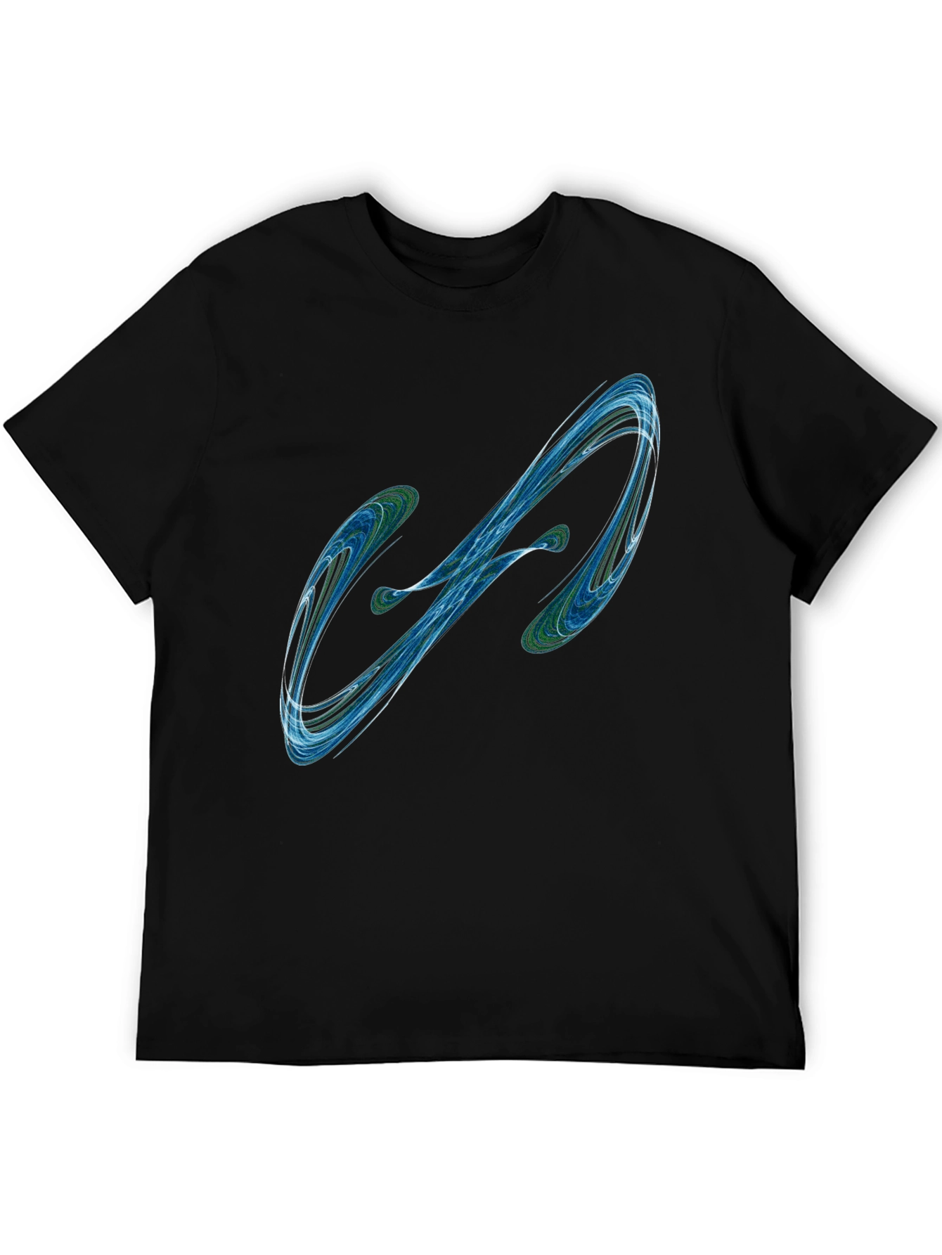 Abstract Swirl Graphic Mens Black T-Shirt