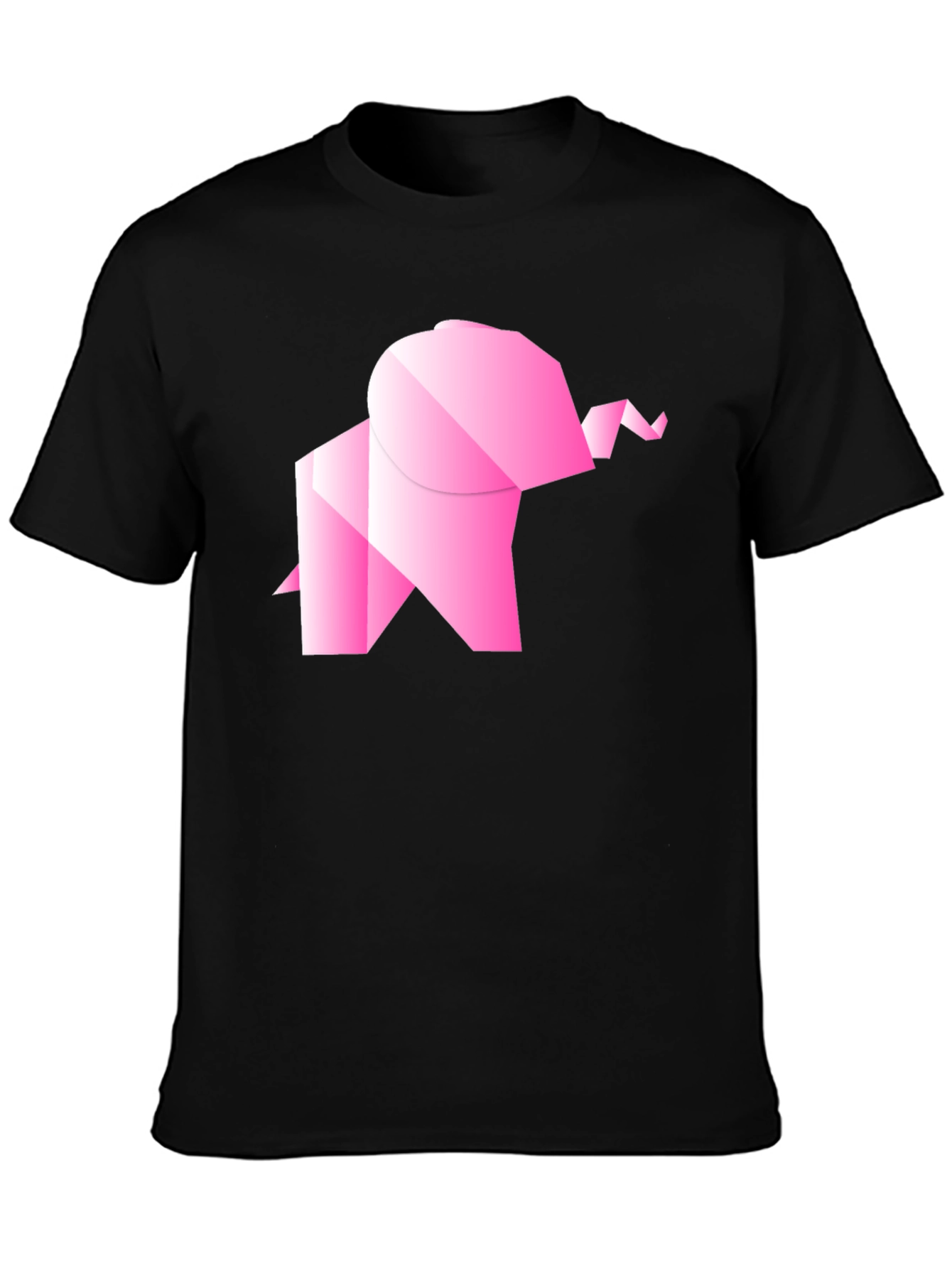 Origami Elephant Graphic Tee - Stylish Black T-Shirt