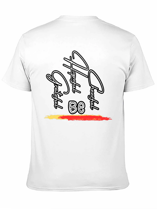 Be Grateful Hopeful Cheerful Black T-Shirt