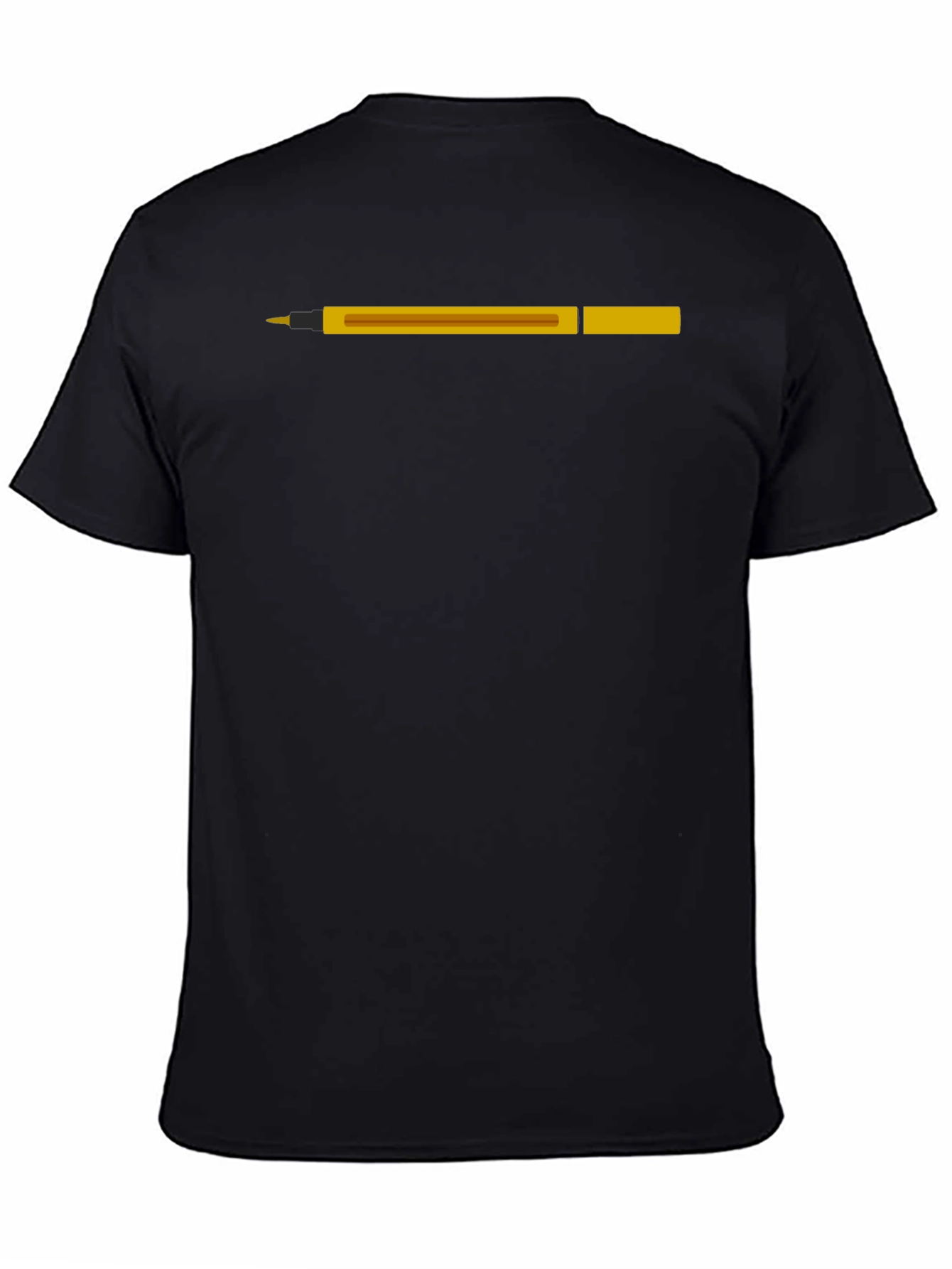 Novelty Pen Graphic Tee - Black Cotton T-Shirt