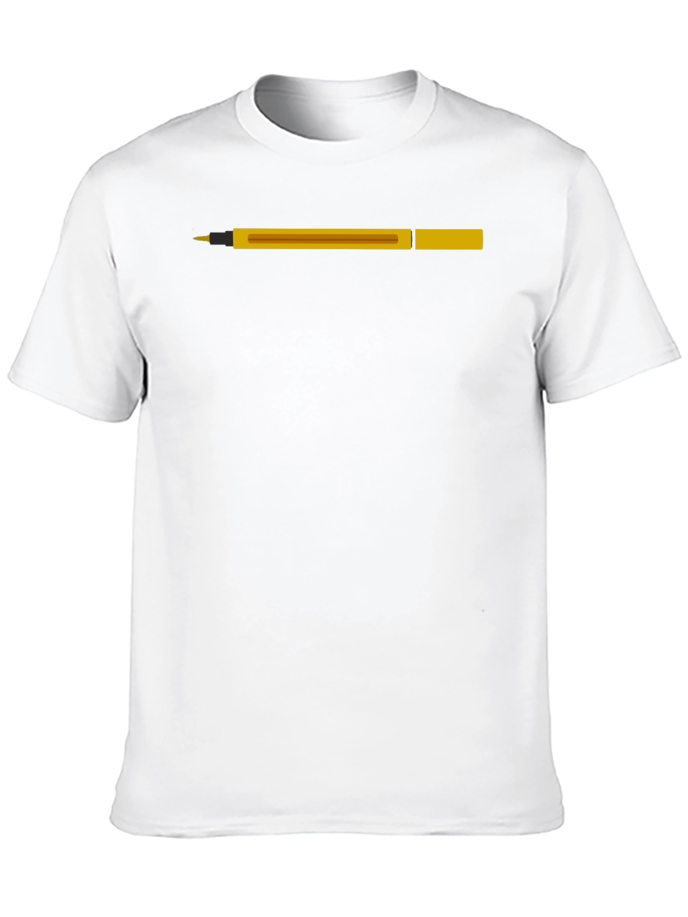 Novelty Pen Graphic Tee - Black Cotton T-Shirt