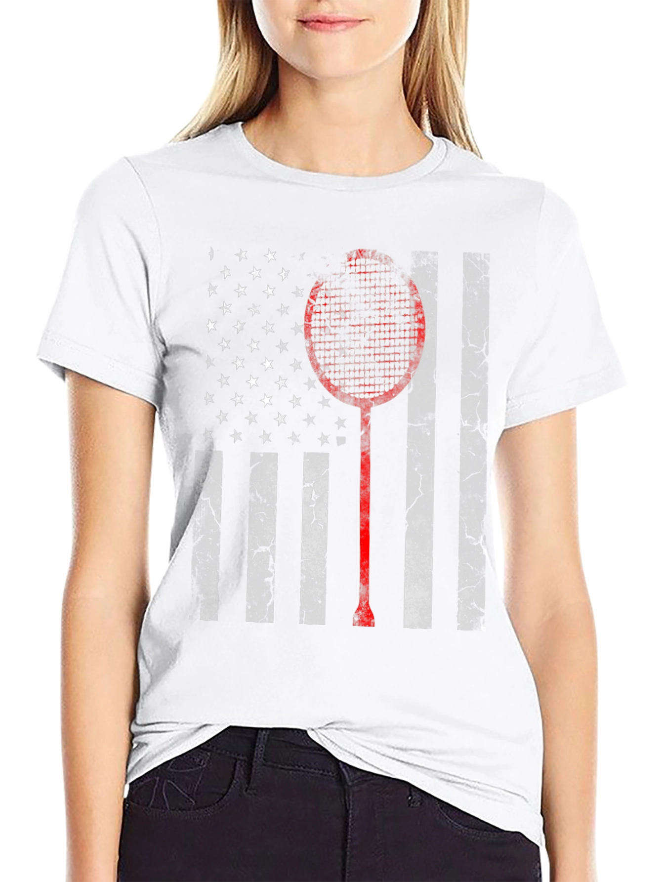 American Flag Badminton Graphic Tee