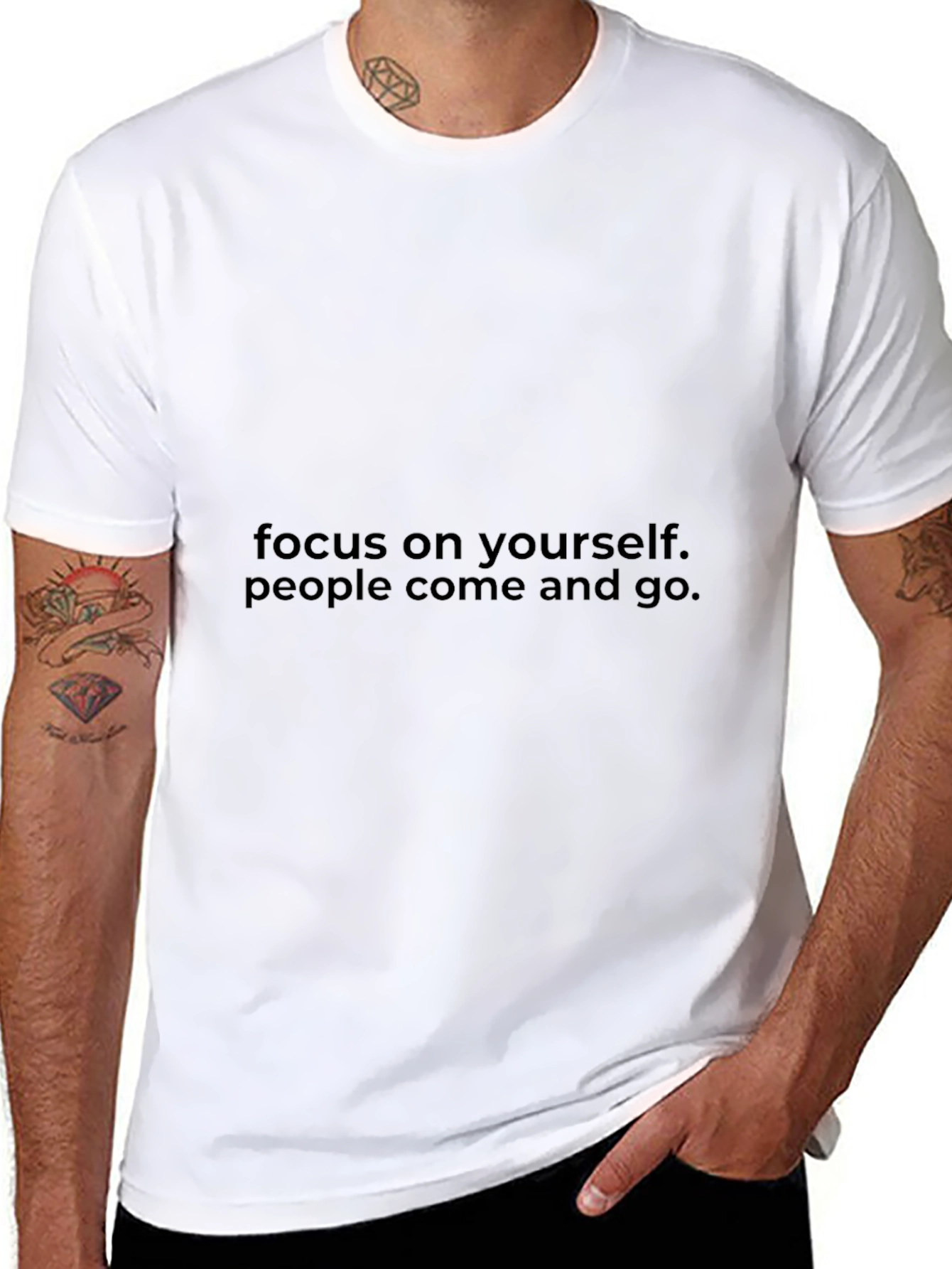 Motivational Black T-Shirt: Focus on Yourself