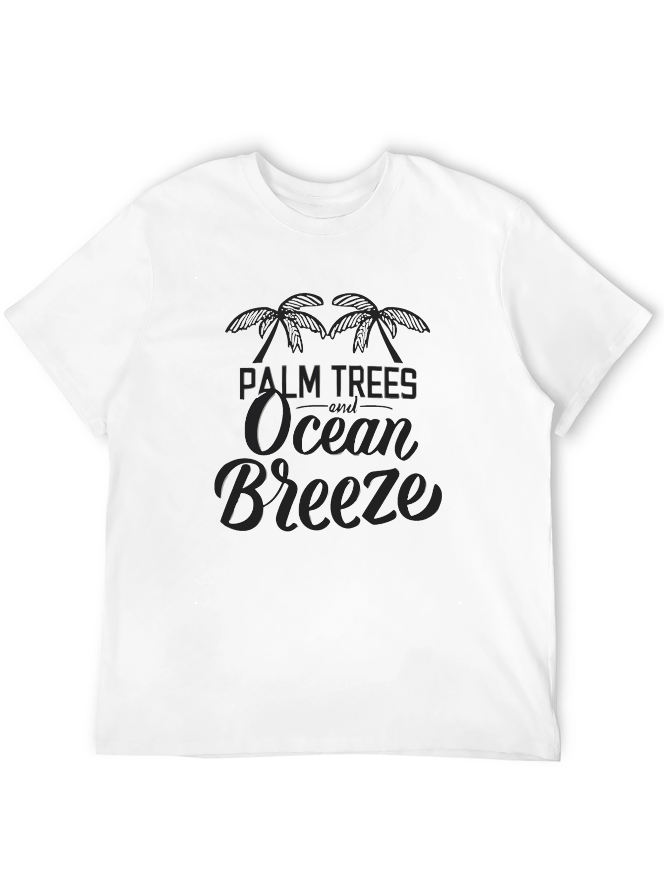 Palm Trees Ocean Breeze Graphic Tee - Black