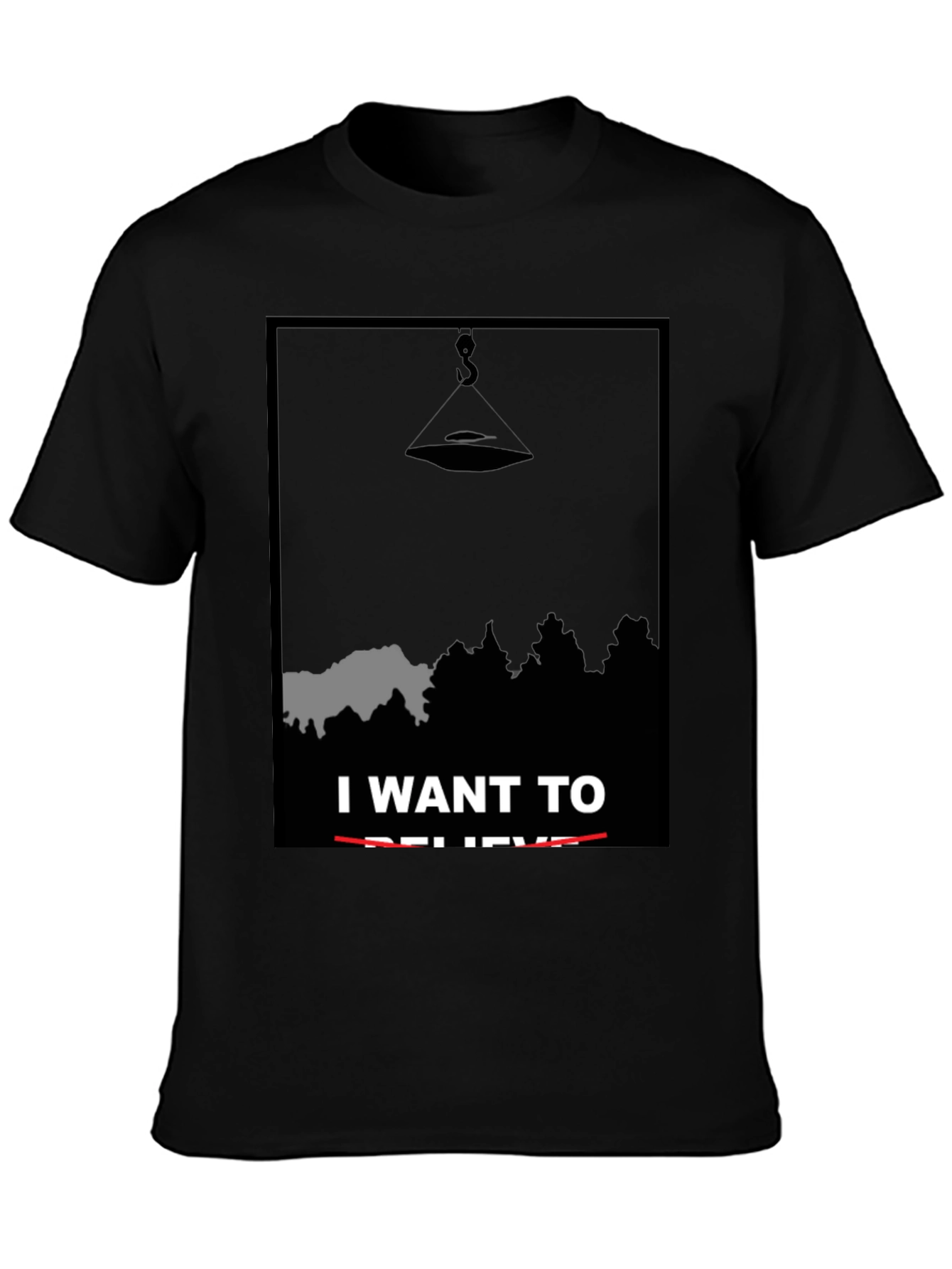 I Want To Believe UFO Graphic Tee - Black