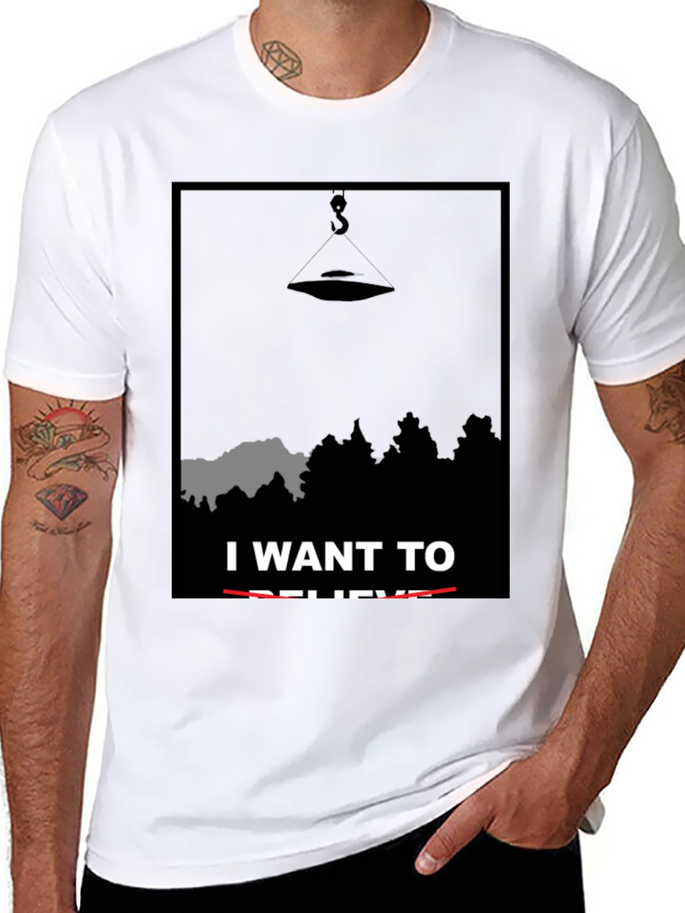 I Want To Believe UFO Graphic Tee - Black