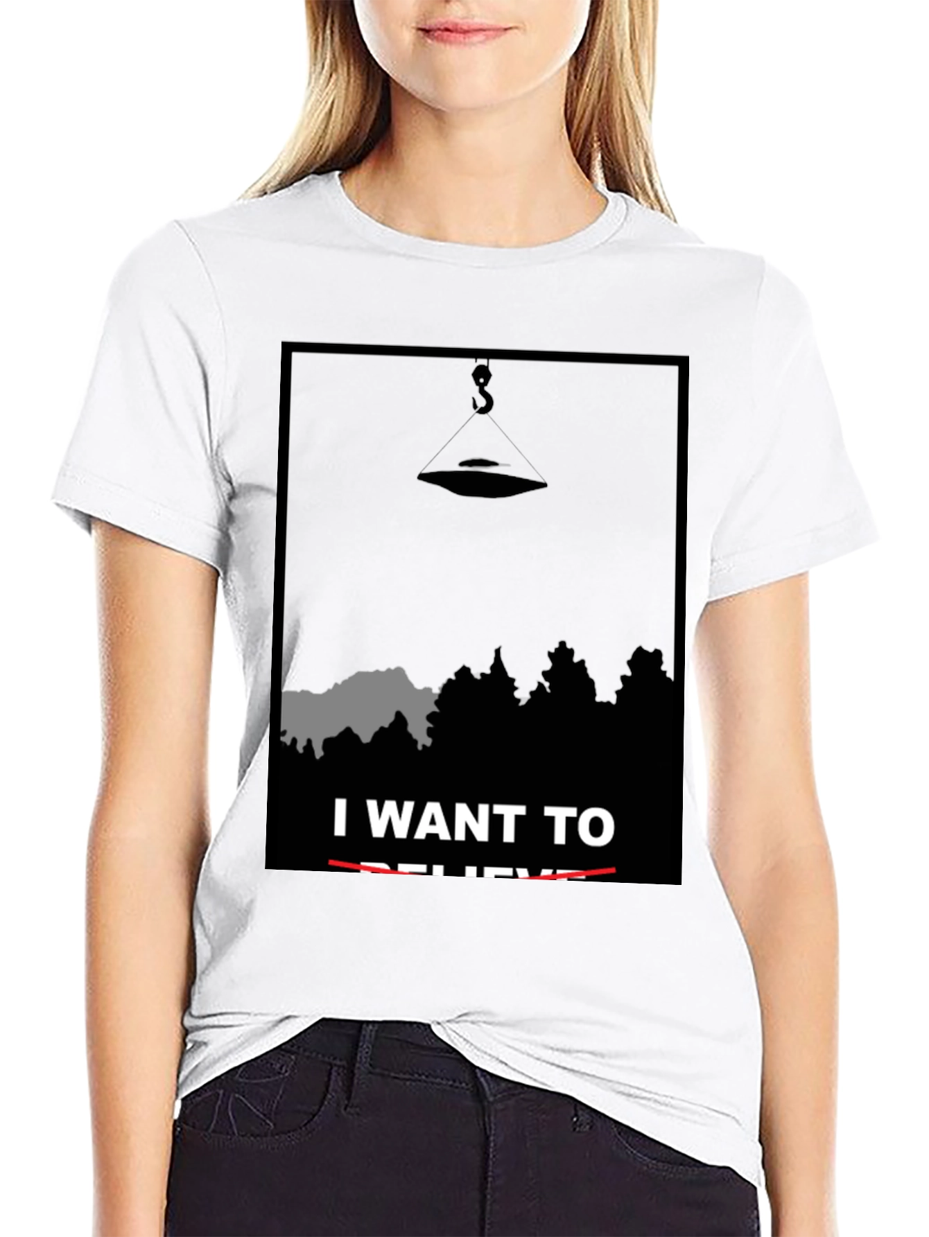 I Want To Believe UFO Graphic Tee - Black