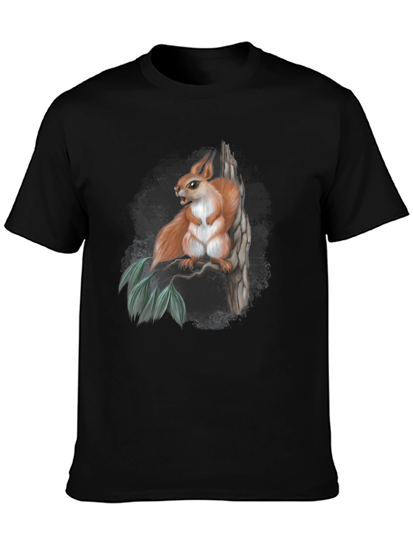 Squirrel Graphic Print Tee - Nature Inspired Style