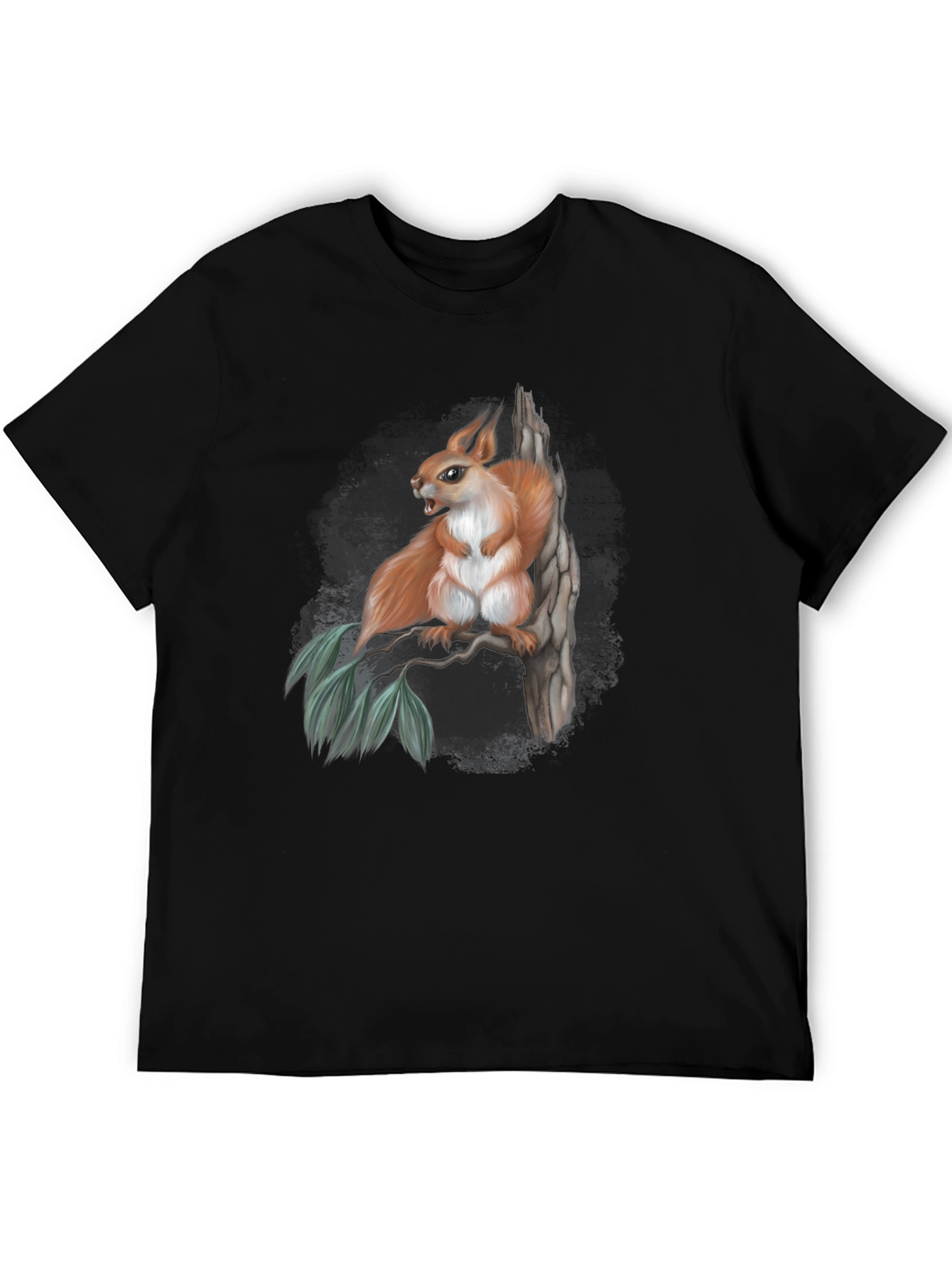 Squirrel Graphic Print Tee - Nature Inspired Style