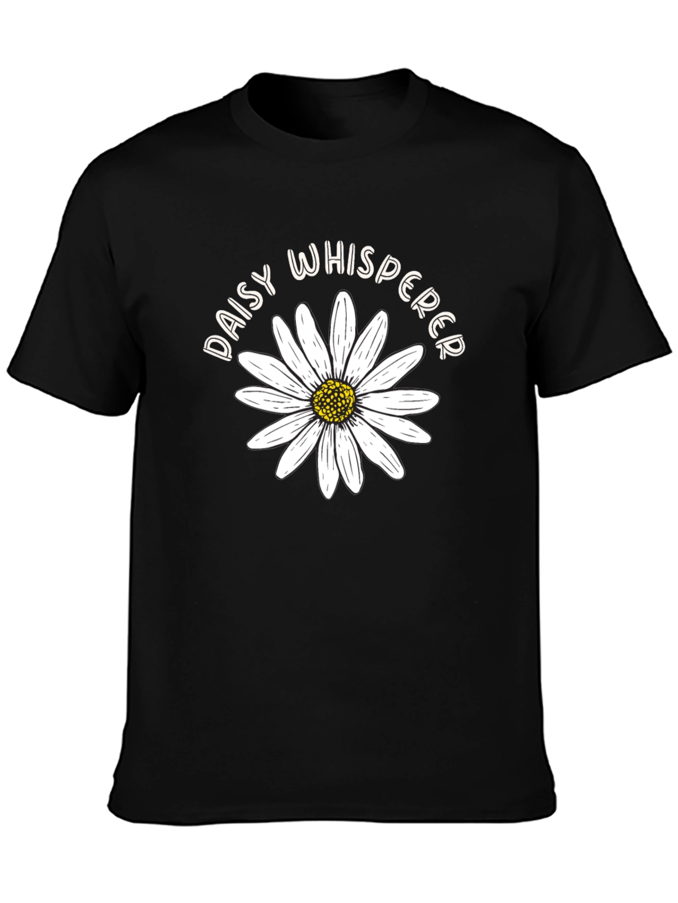Daisy Whisperer Graphic Tee - Black Cotton T-Shirt