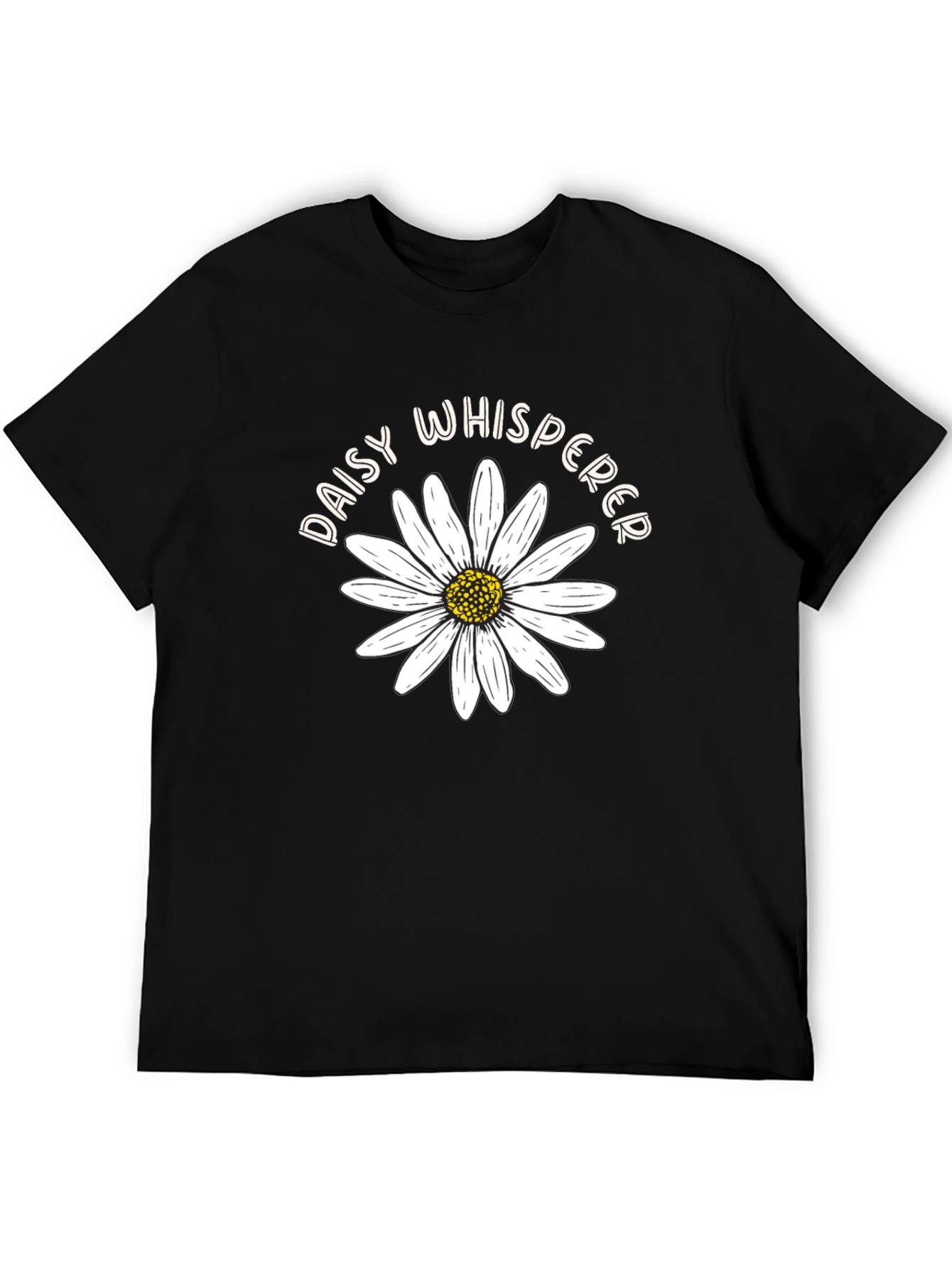Daisy Whisperer Graphic Tee - Black Cotton T-Shirt