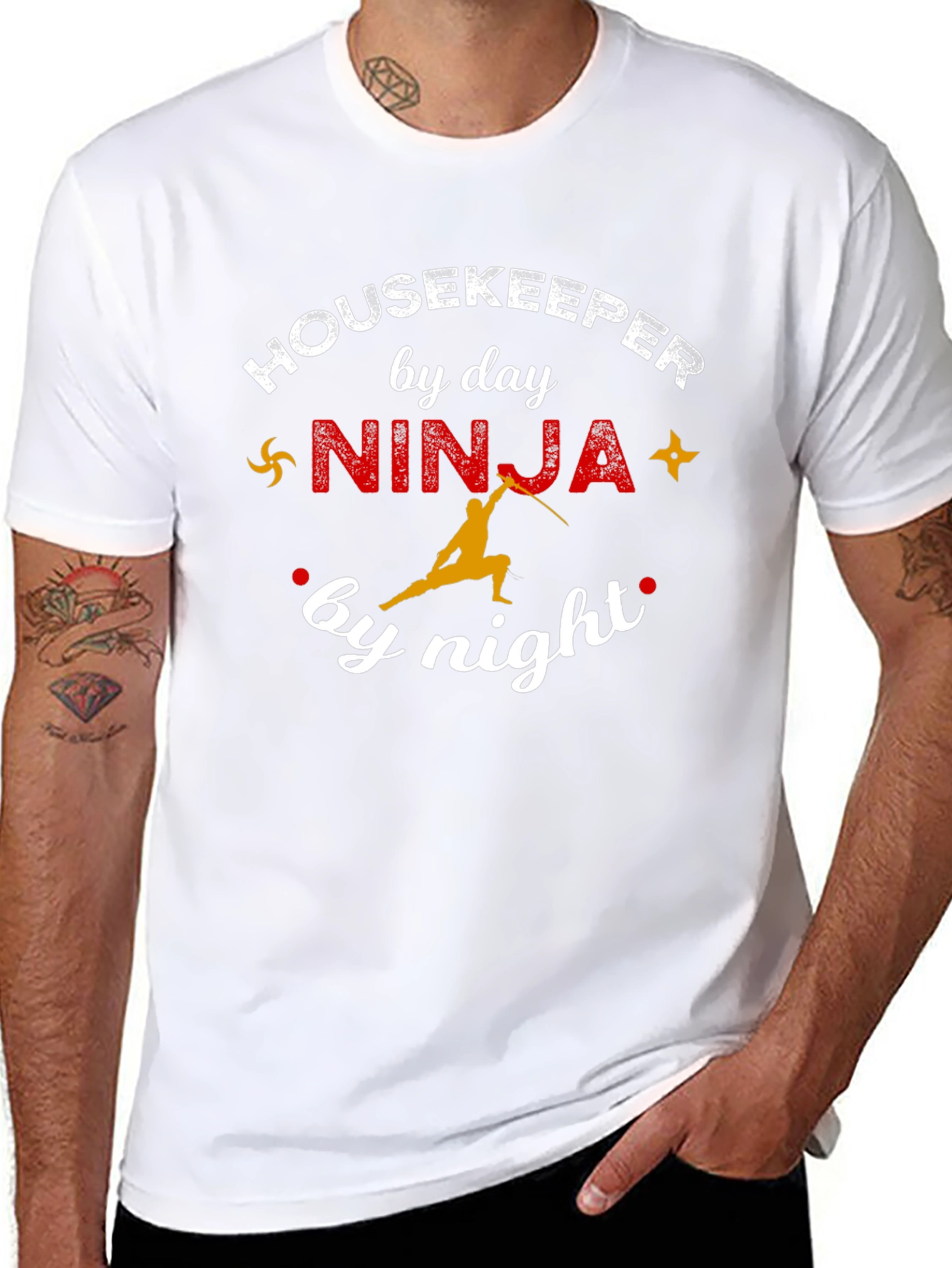 Housekeeper by Day Ninja by Night Black T-Shirt