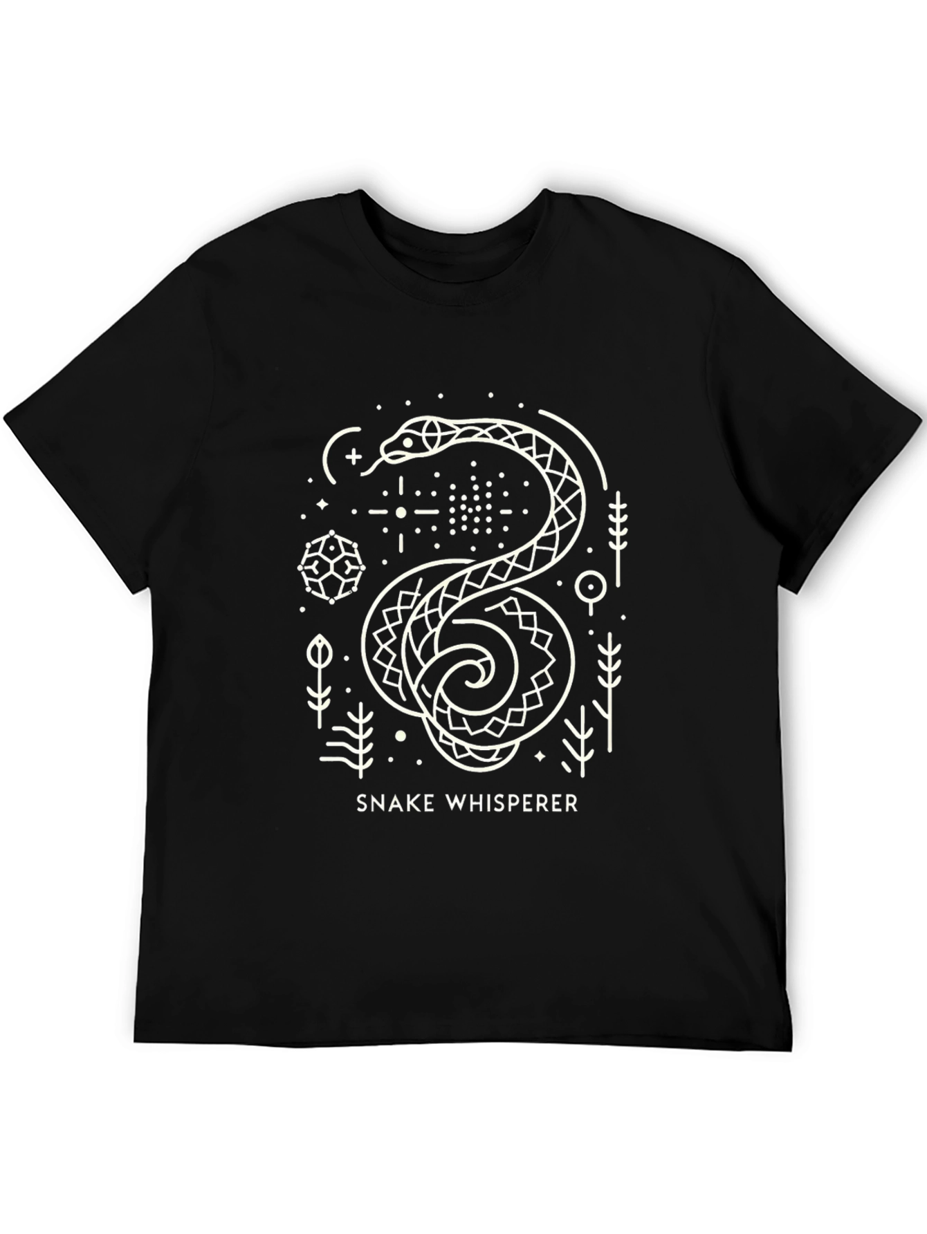 Snake Whisperer Graphic Tee - Modern Geometric Snake Design
