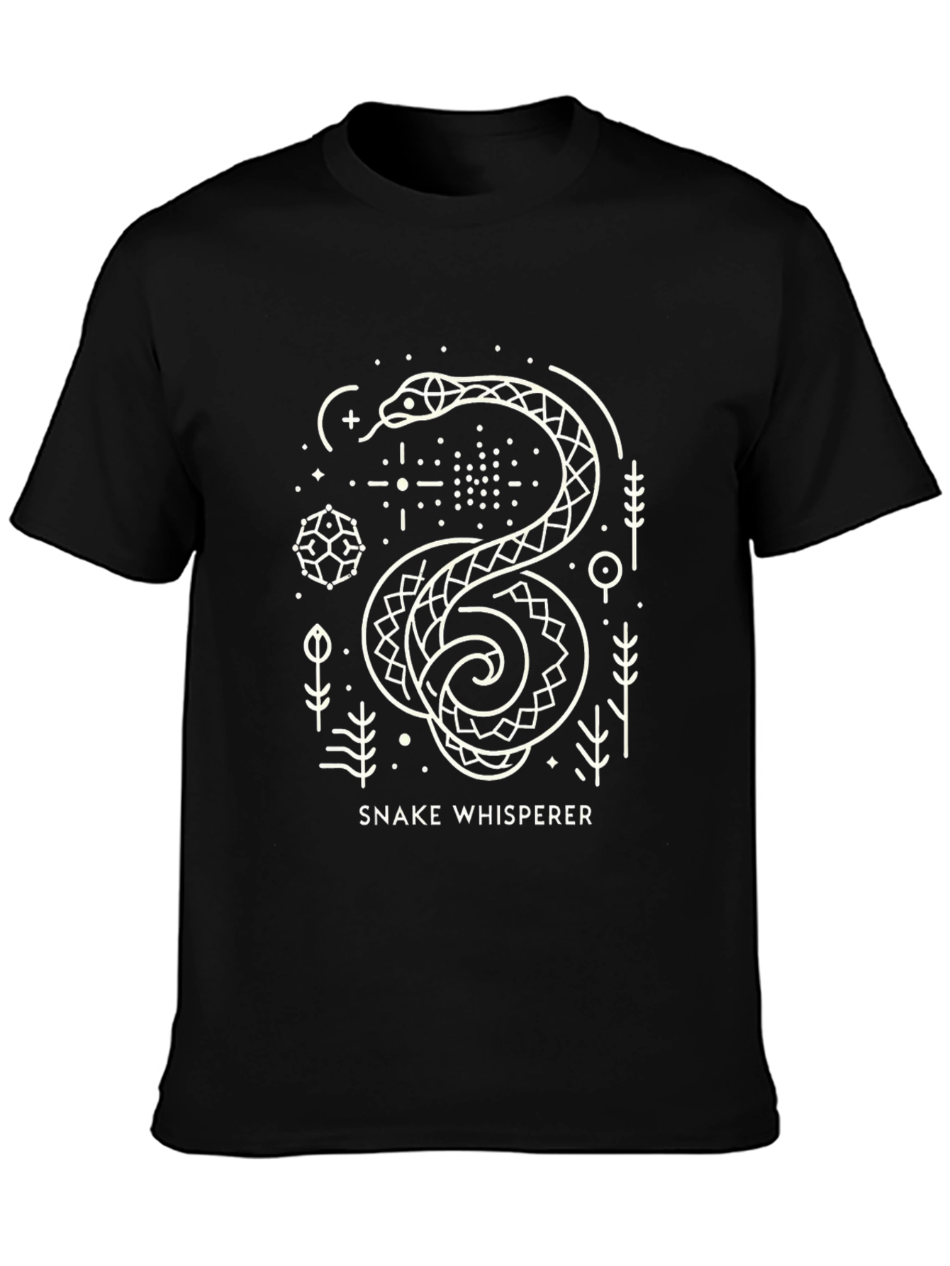 Snake Whisperer Graphic Tee - Modern Geometric Snake Design