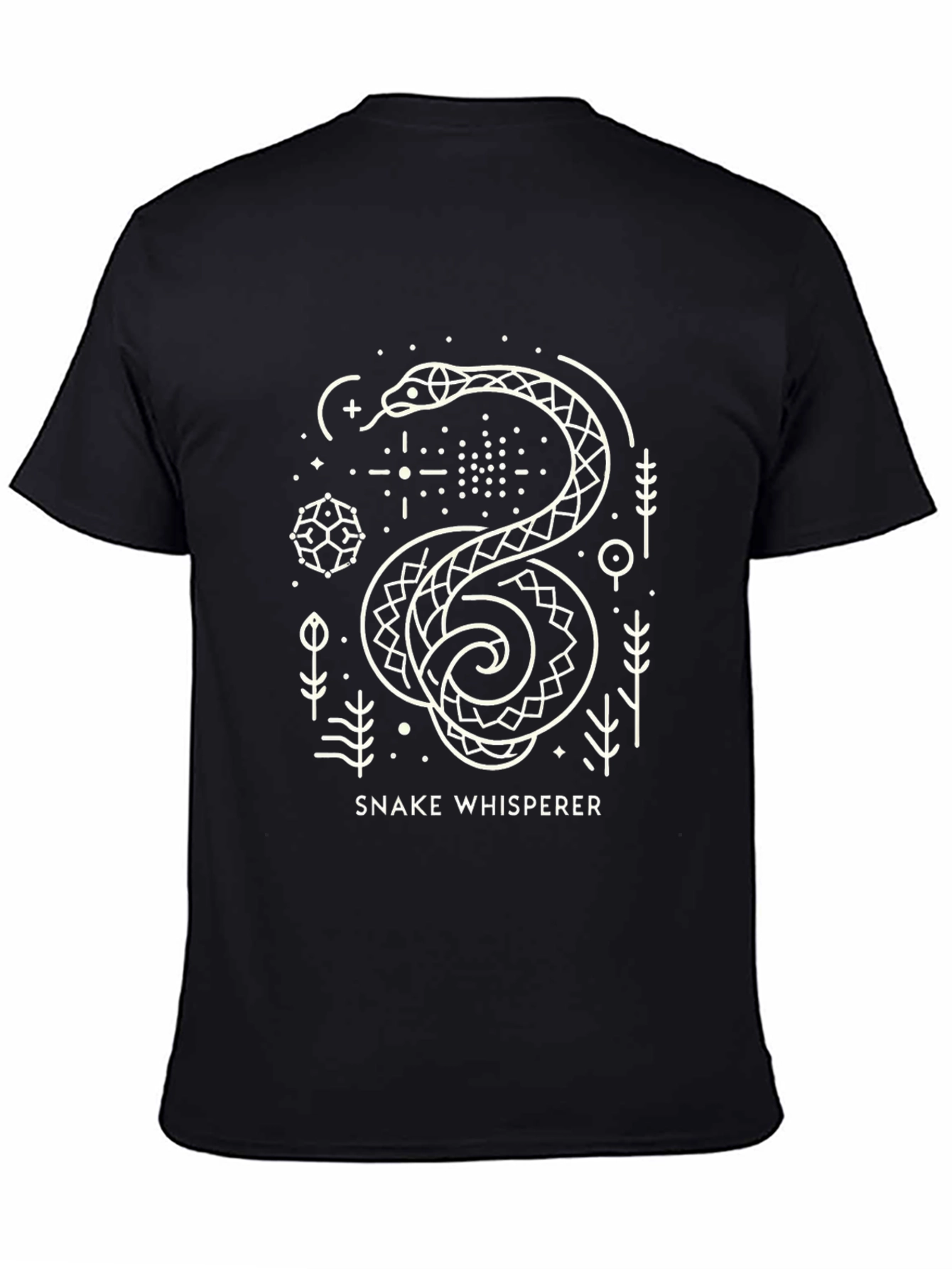 Snake Whisperer Graphic Tee - Modern Geometric Snake Design