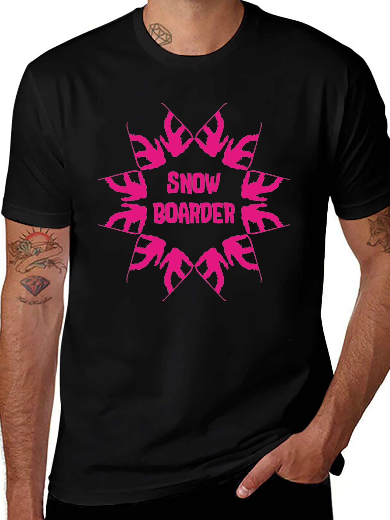 Snowboarder Graphic Tee - Black