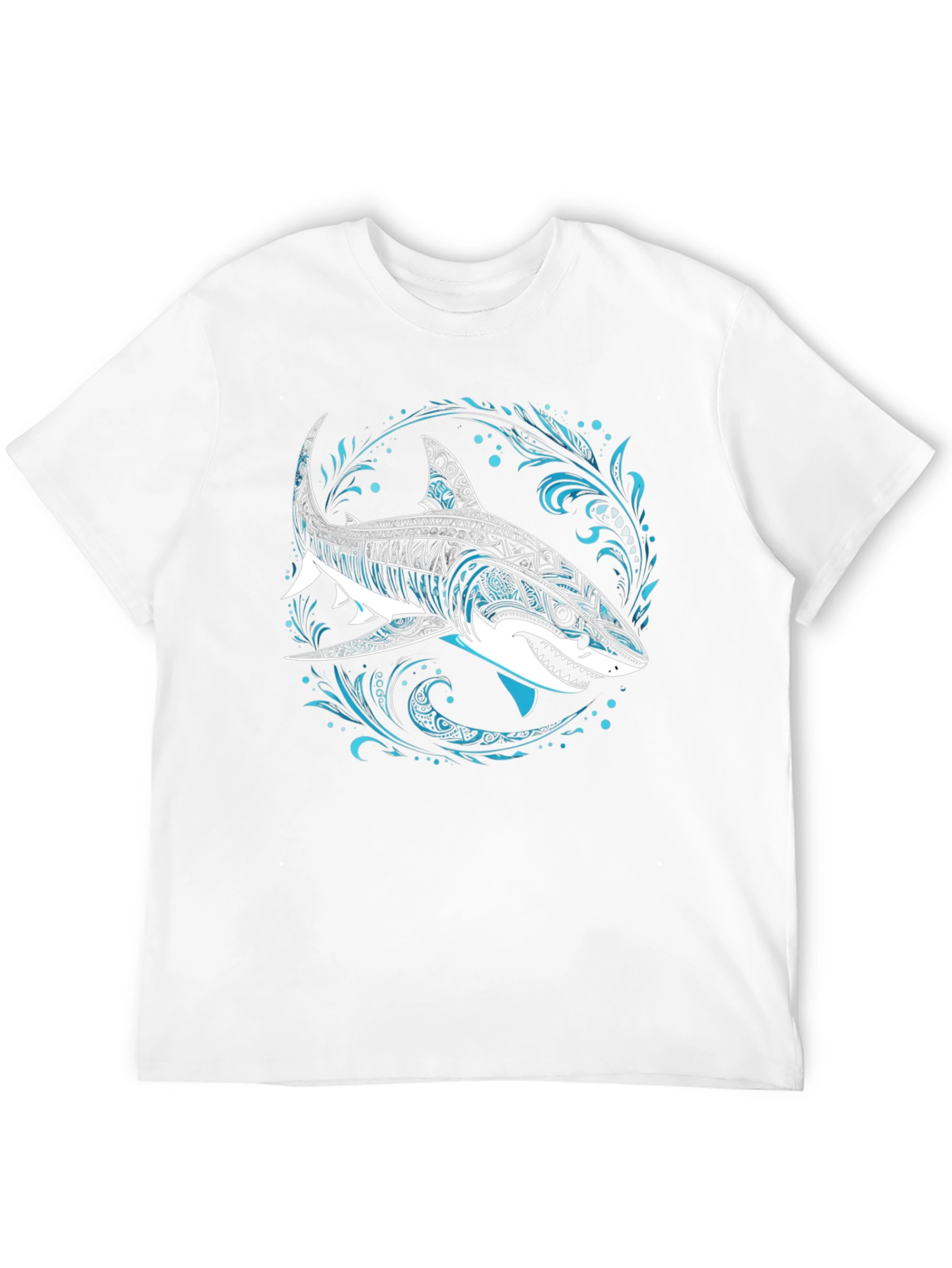 Shark Graphic Tee - Black Cotton T-Shirt