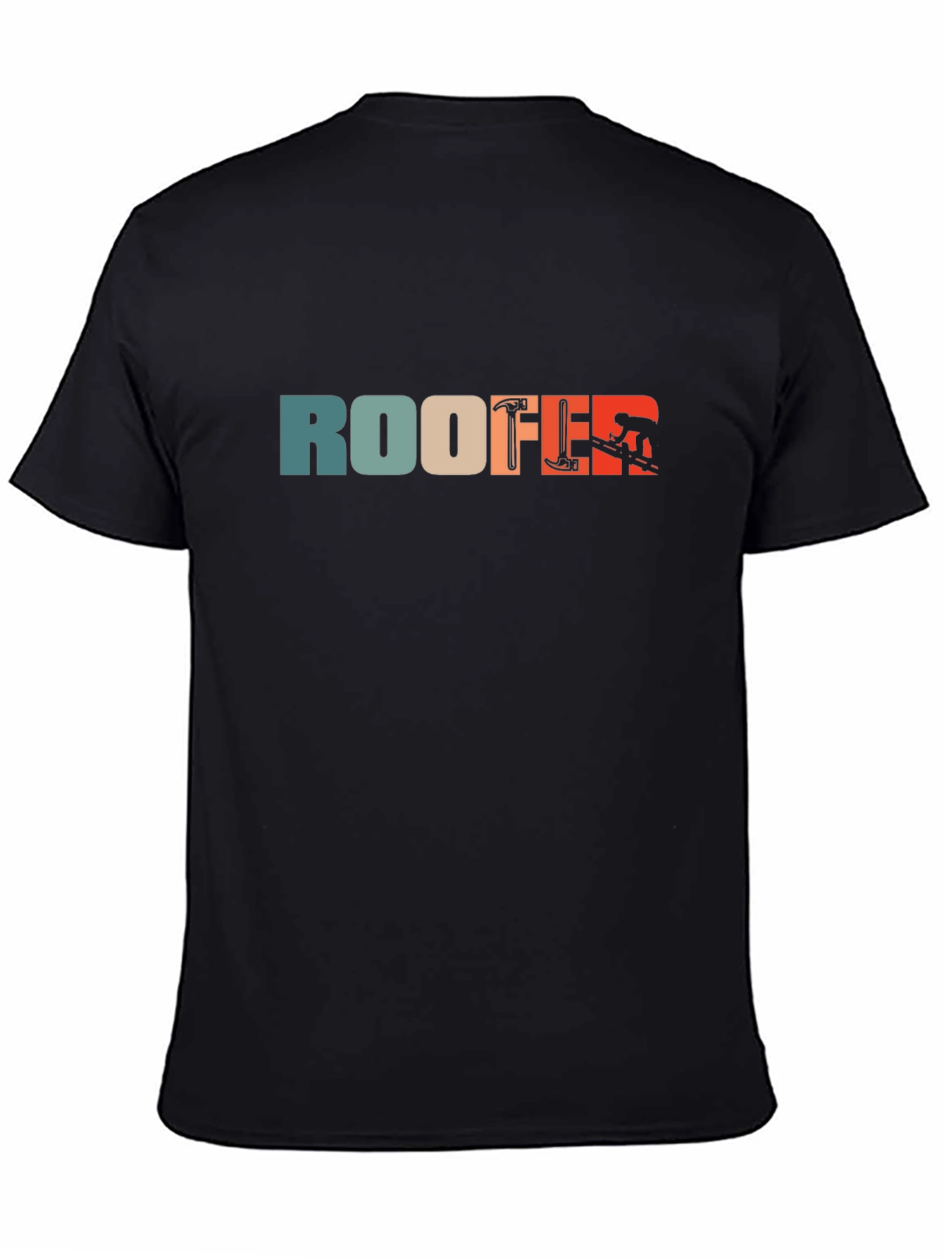 Roofer Retro Graphic Tee - Black Cotton