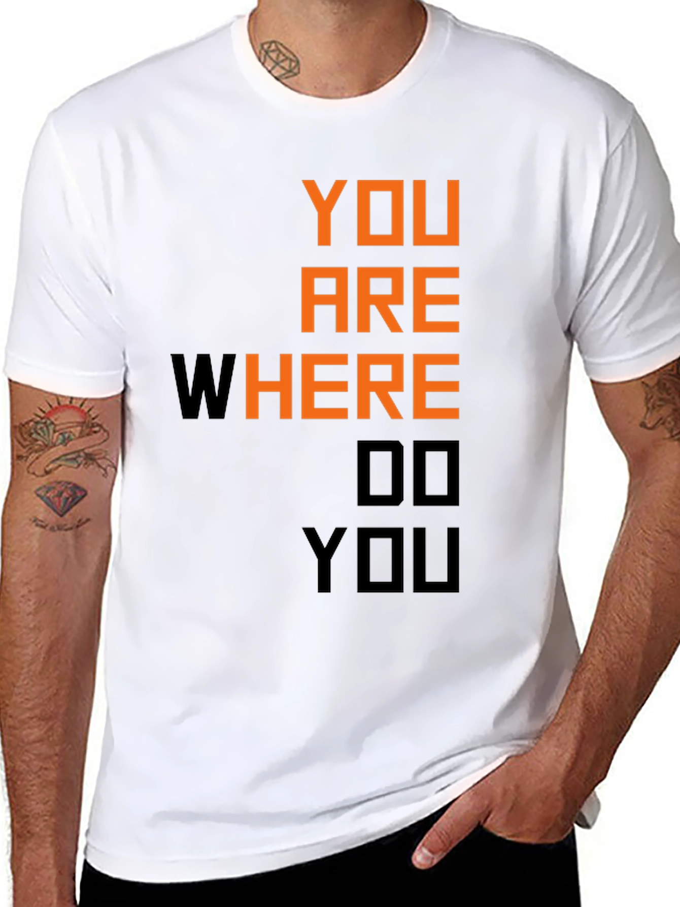Motivational You Are Where Do You Black T-Shirt