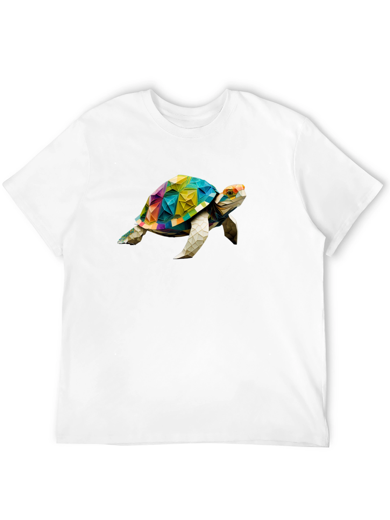 Geometric Turtle Graphic T-Shirt - Stylish Black Tee
