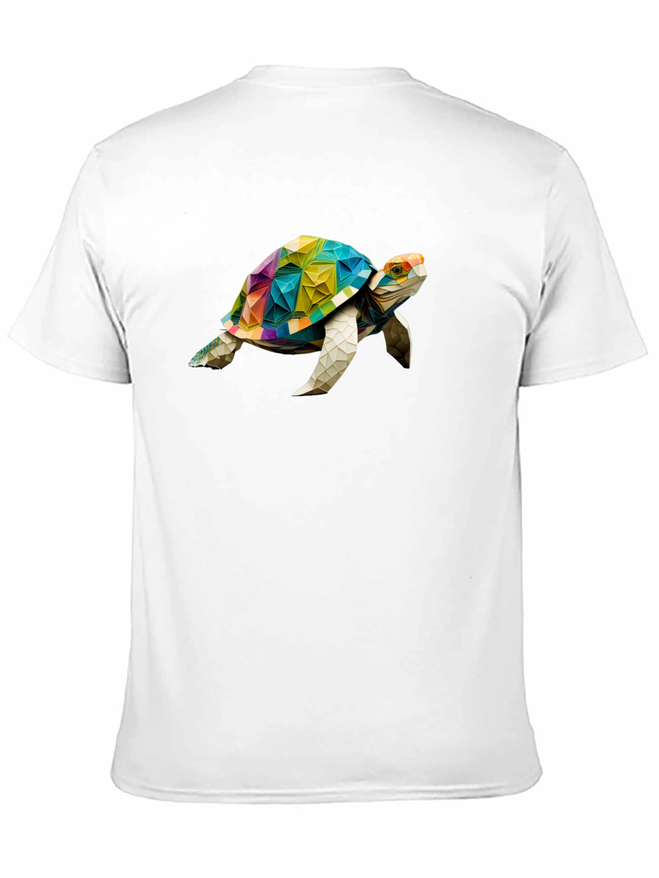 Geometric Turtle Graphic T-Shirt - Stylish Black Tee