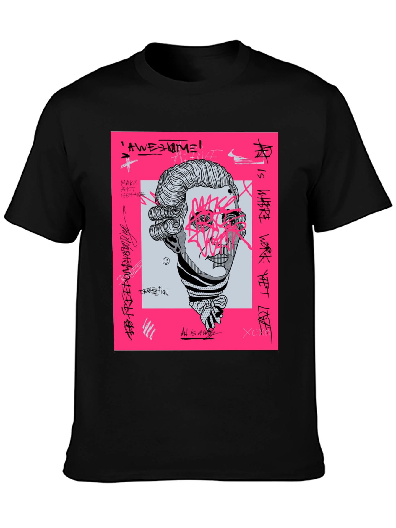 Abstract Mozart Graphic Tee - Trendy Streetwear