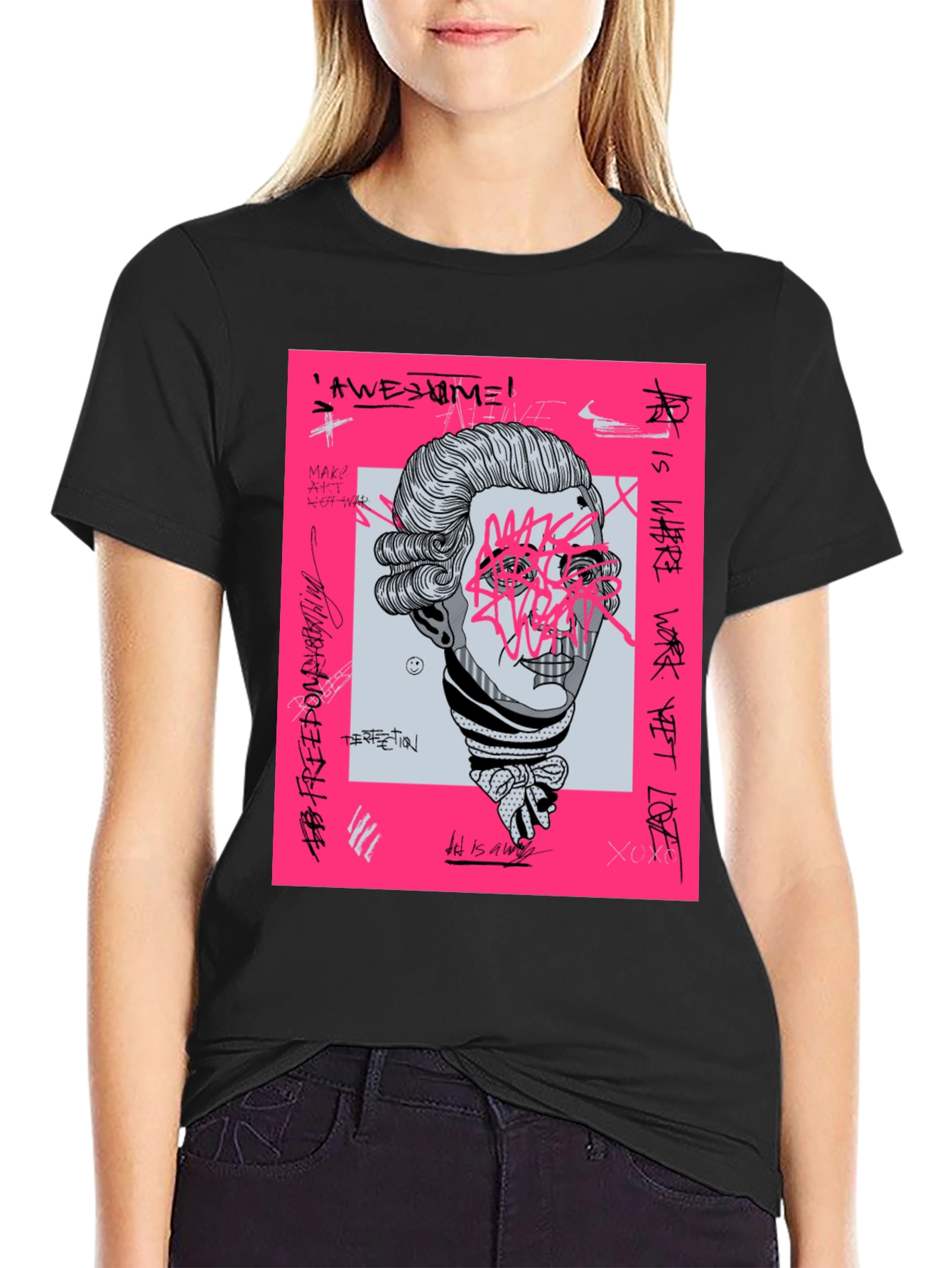 Abstract Mozart Graphic Tee - Trendy Streetwear