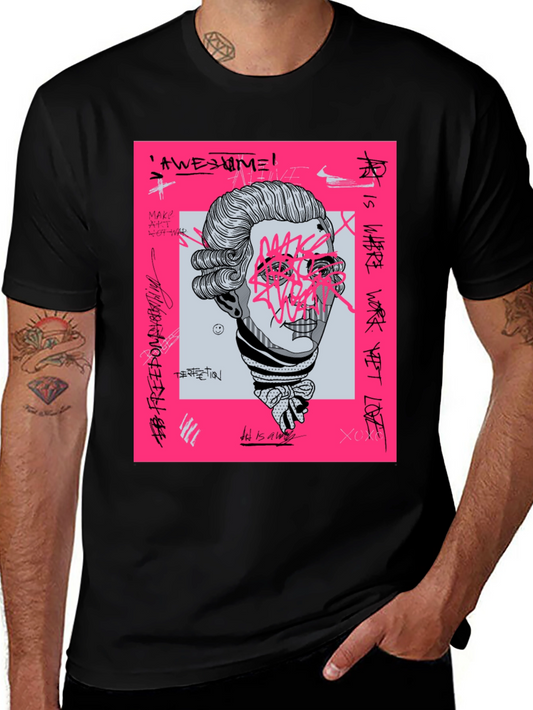 Abstract Mozart Graphic Tee - Trendy Streetwear